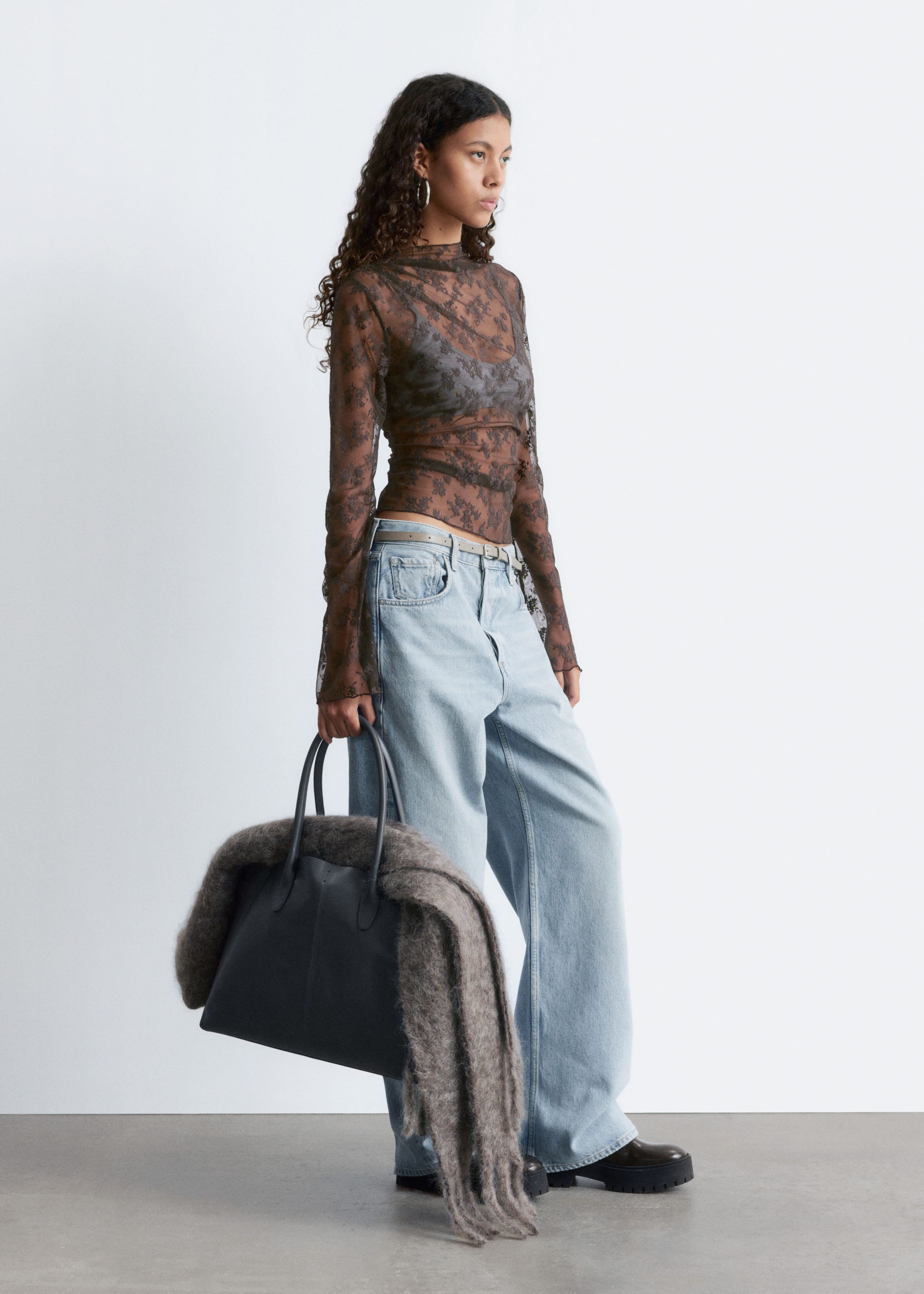 Image of Long-Sleeve Lace Top