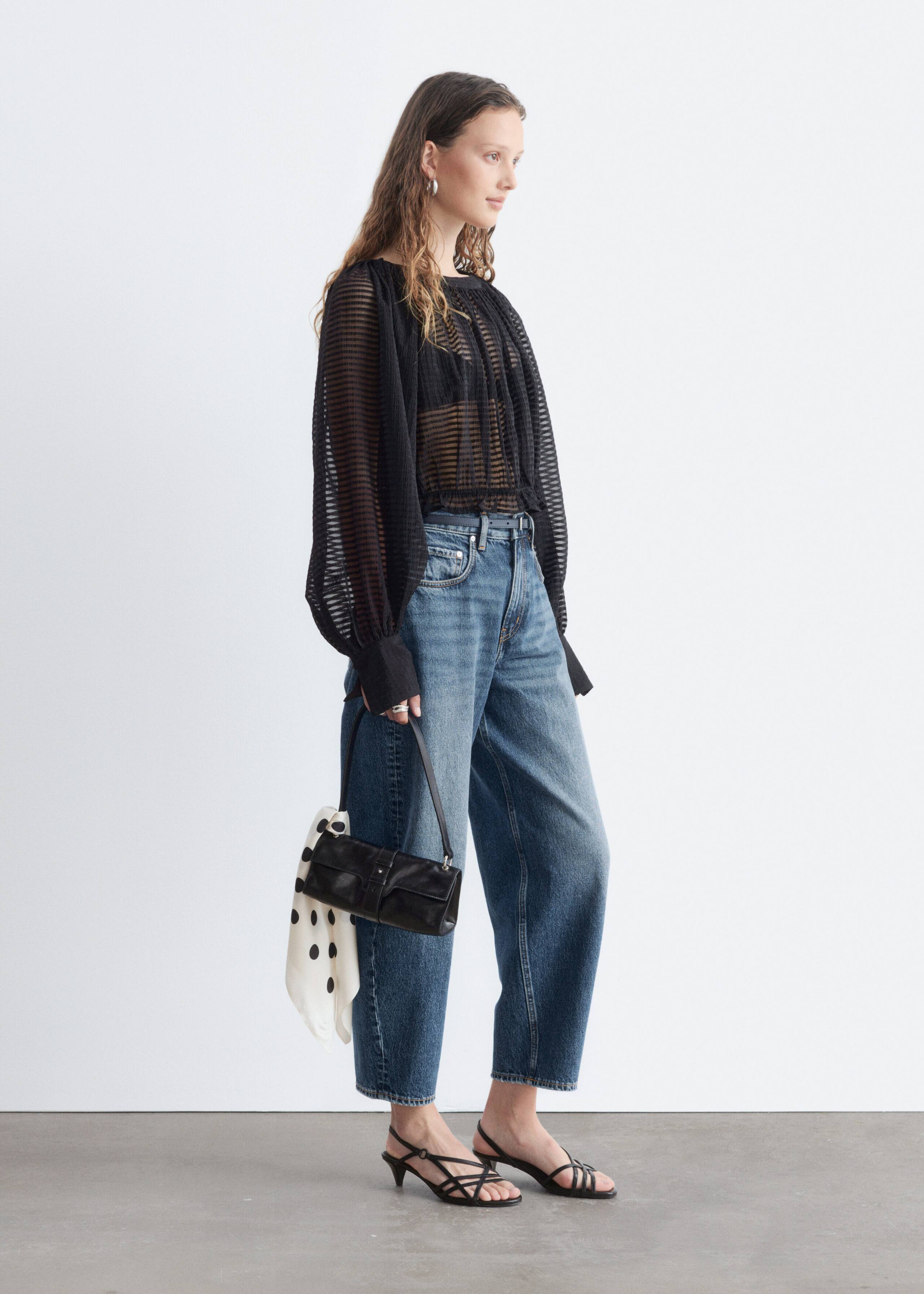 Gathered Crepe Blouse - Black - Lookbook