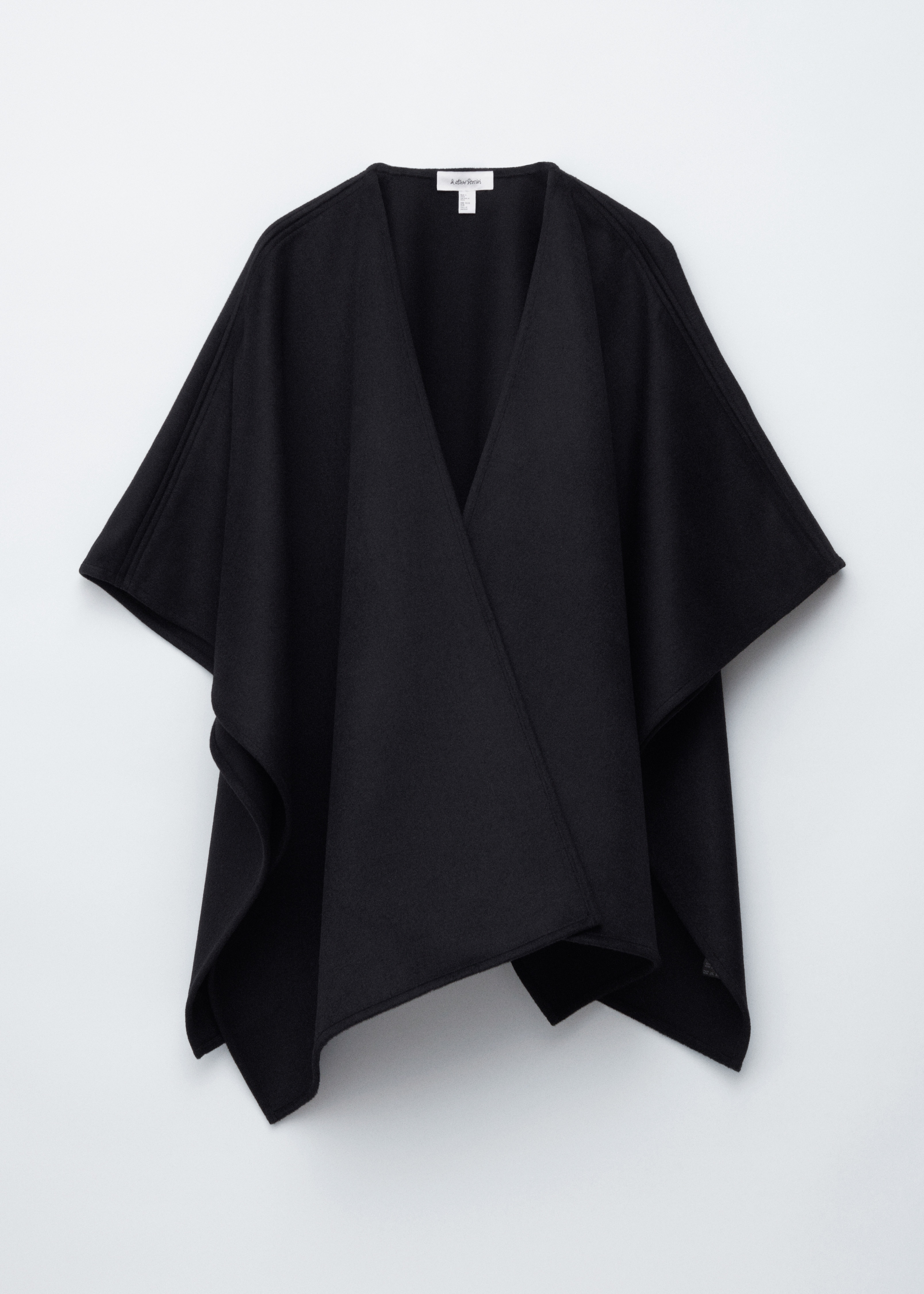 Cape en laine - Noir/Gris