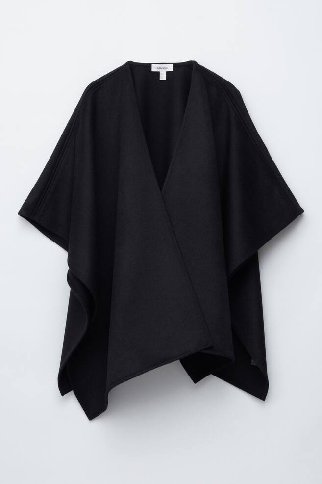 Wool Cape - Black - 1