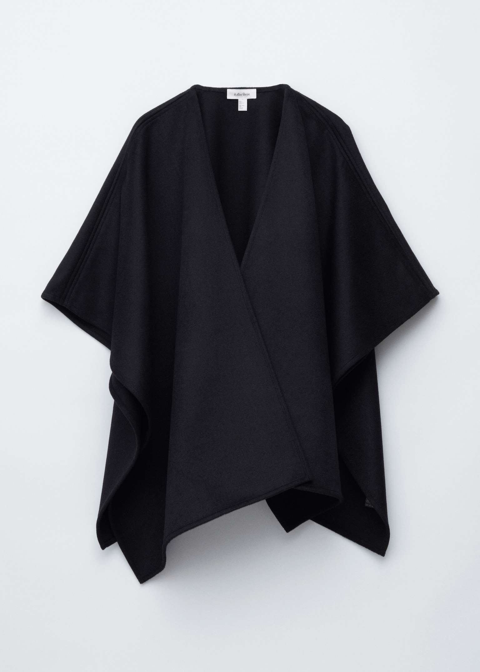 Wool Cape - Black/Grey
