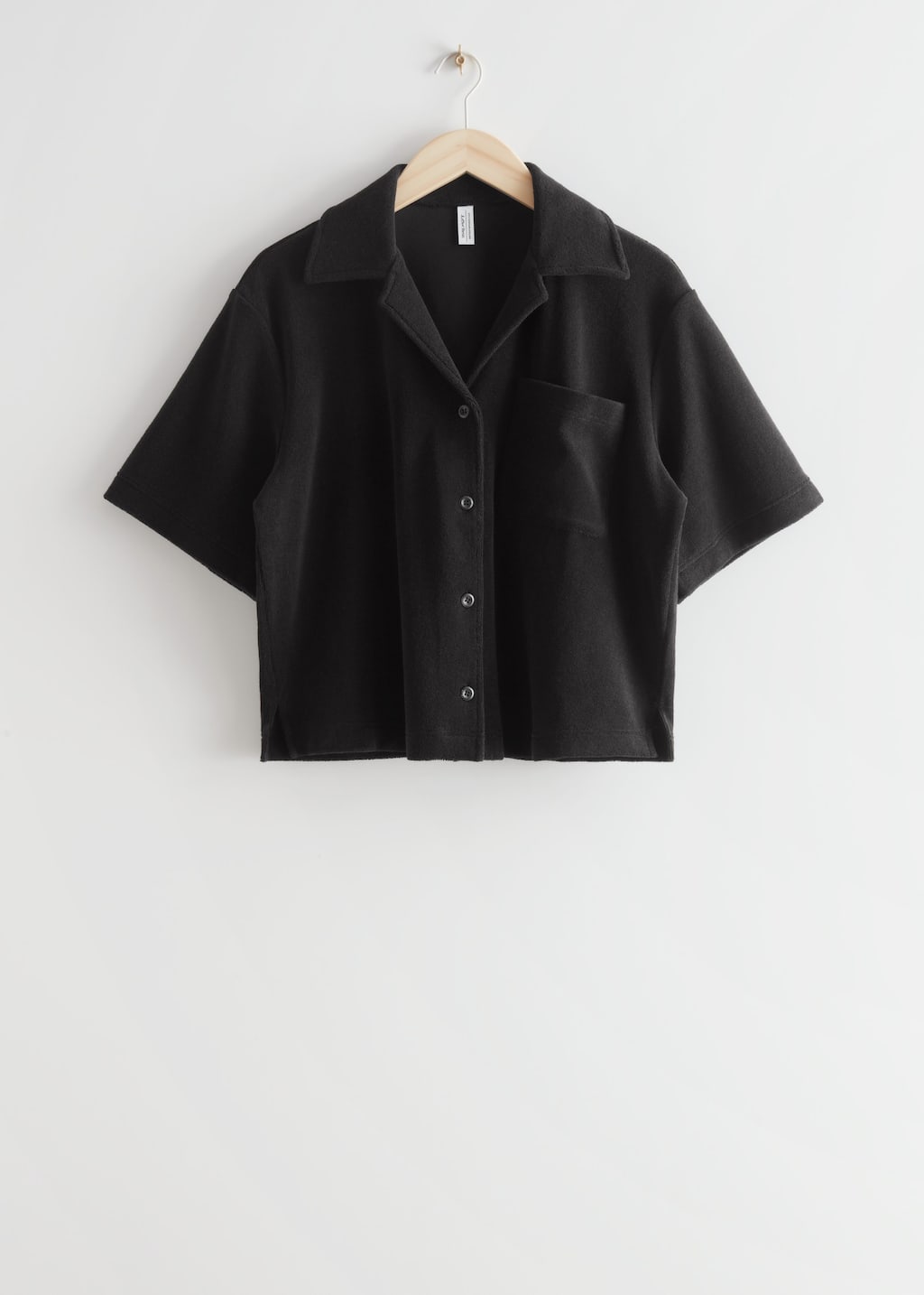 Boxy Terry Shirt - Black - Still Life
