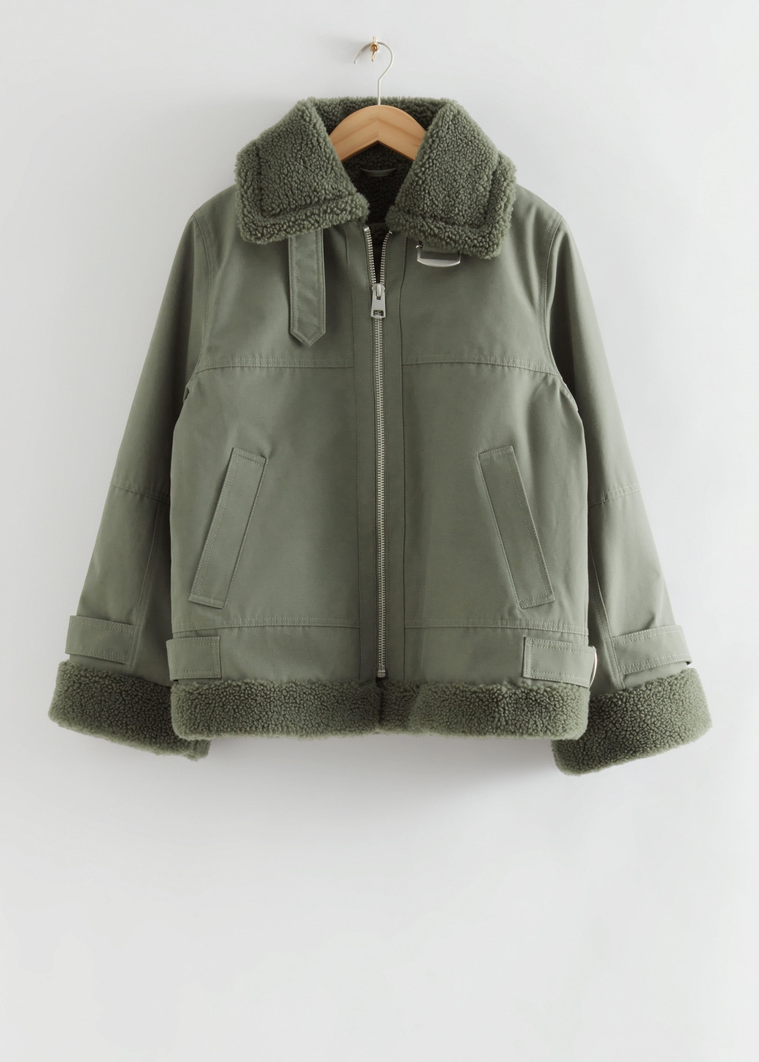 Relaxed Aviator Jacket - Light Green - Still Life