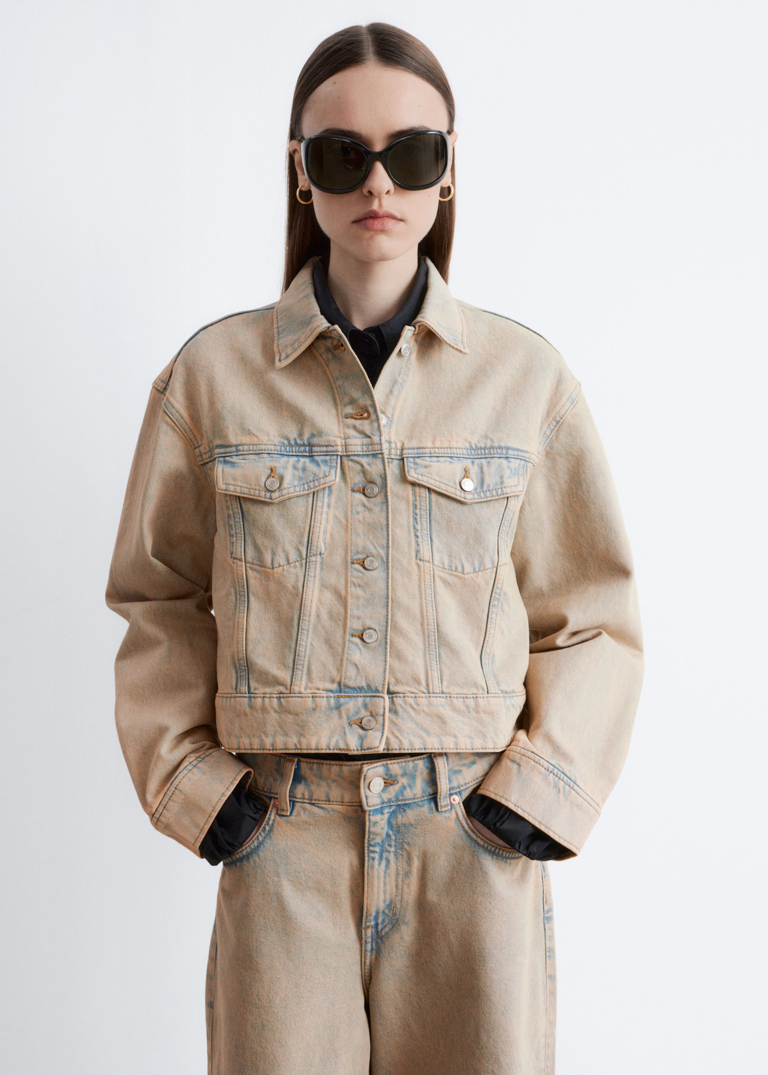 Image of Cropped Overdye Denim Jacket