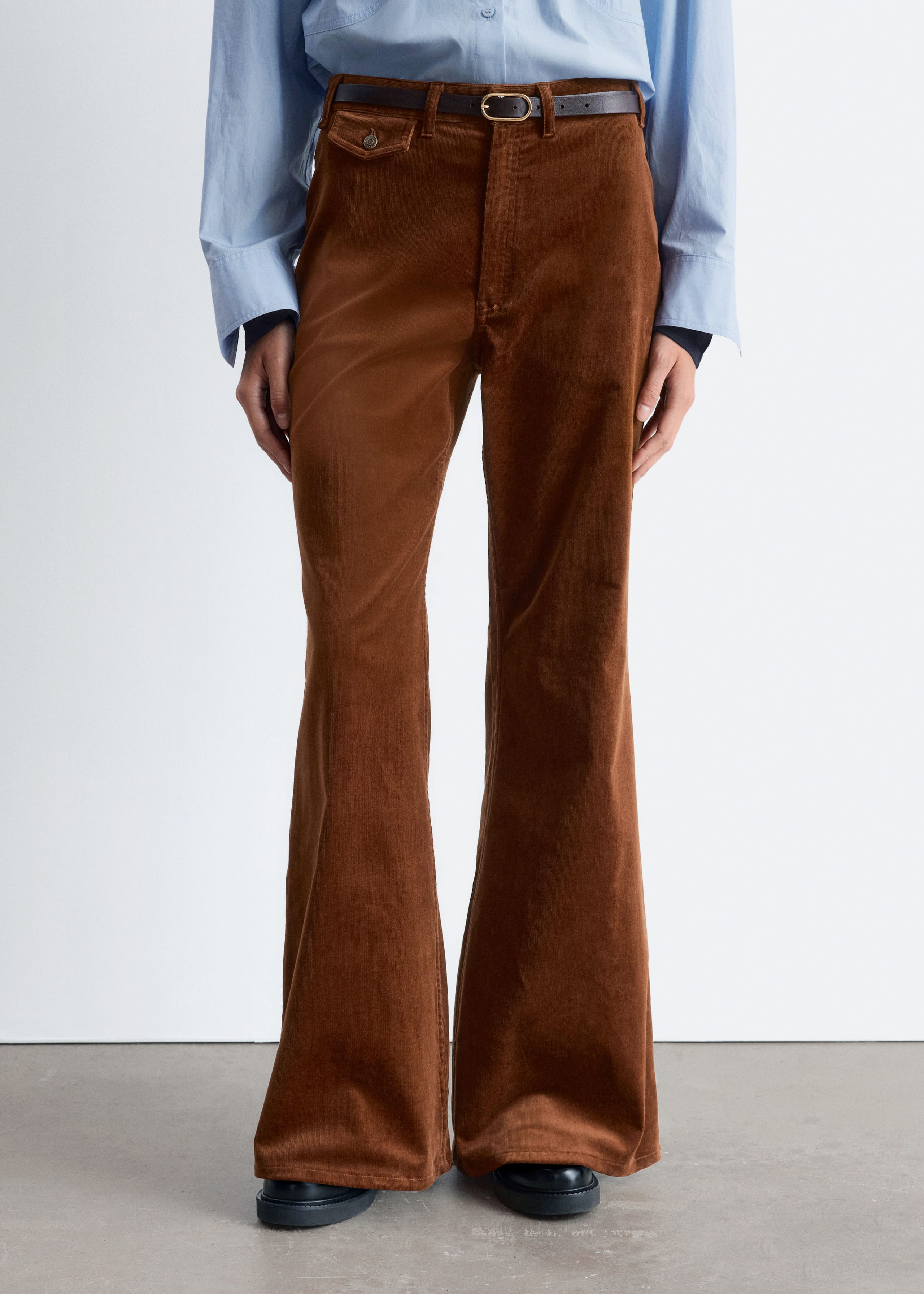 Image of Flared Corduroy Trousers