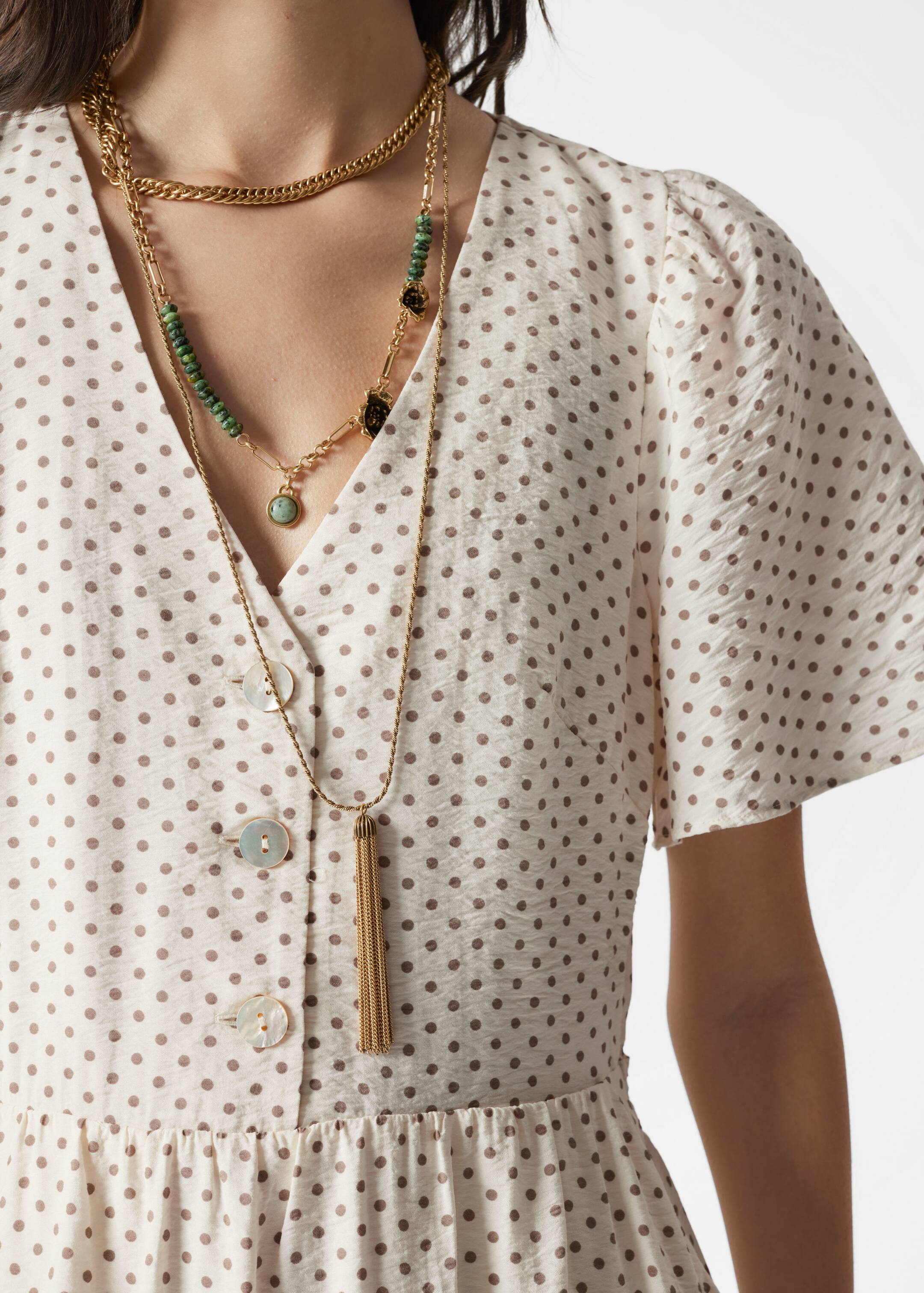 Se større billede: Midikjole med sommerfugleærmer - Hvid print - DAME | H&M DK 2