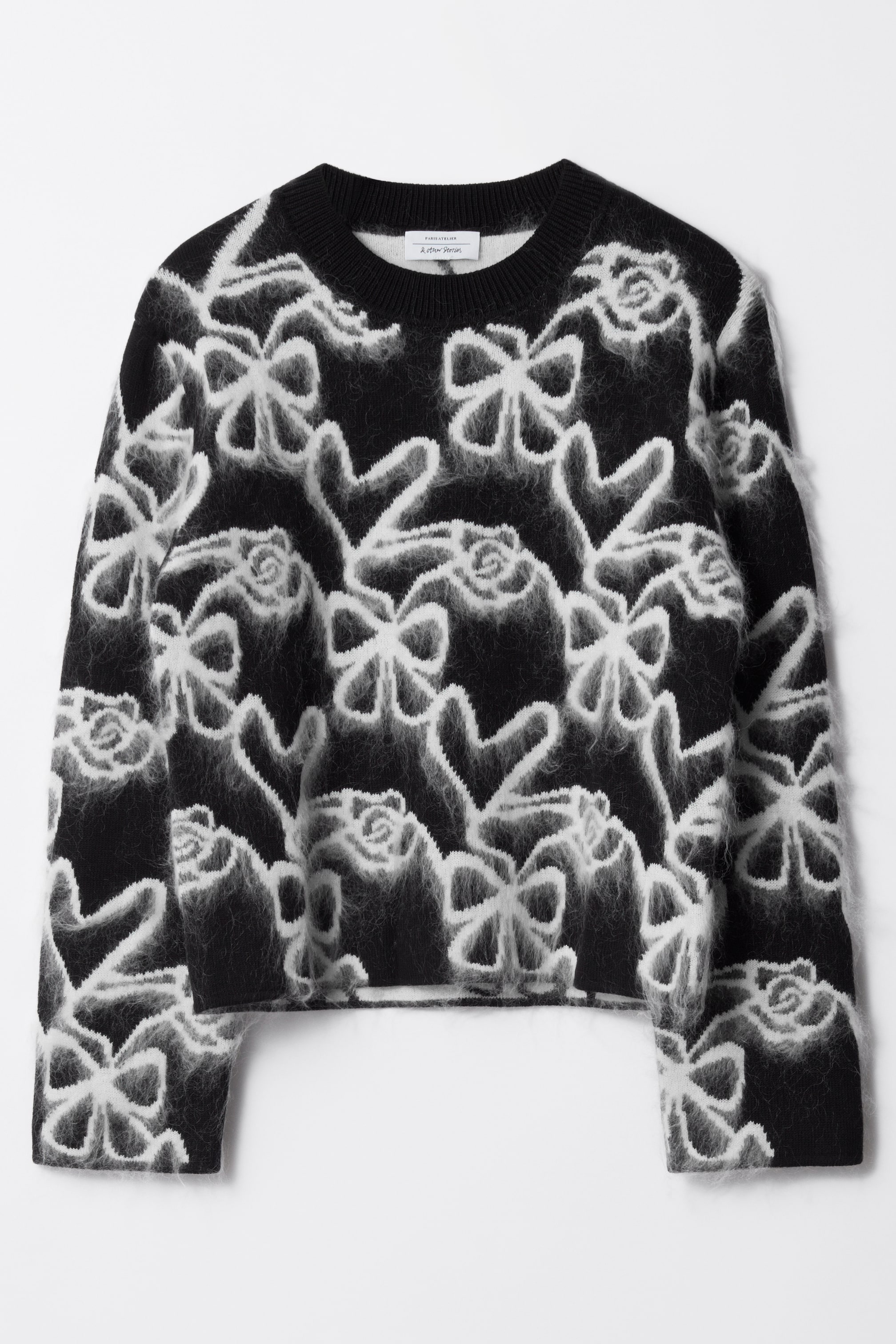Zobacz większy obraz: Wzorzysty sweter z intarsjowanej dzianiny - Czarny/biały - ONA | H&M PL 1