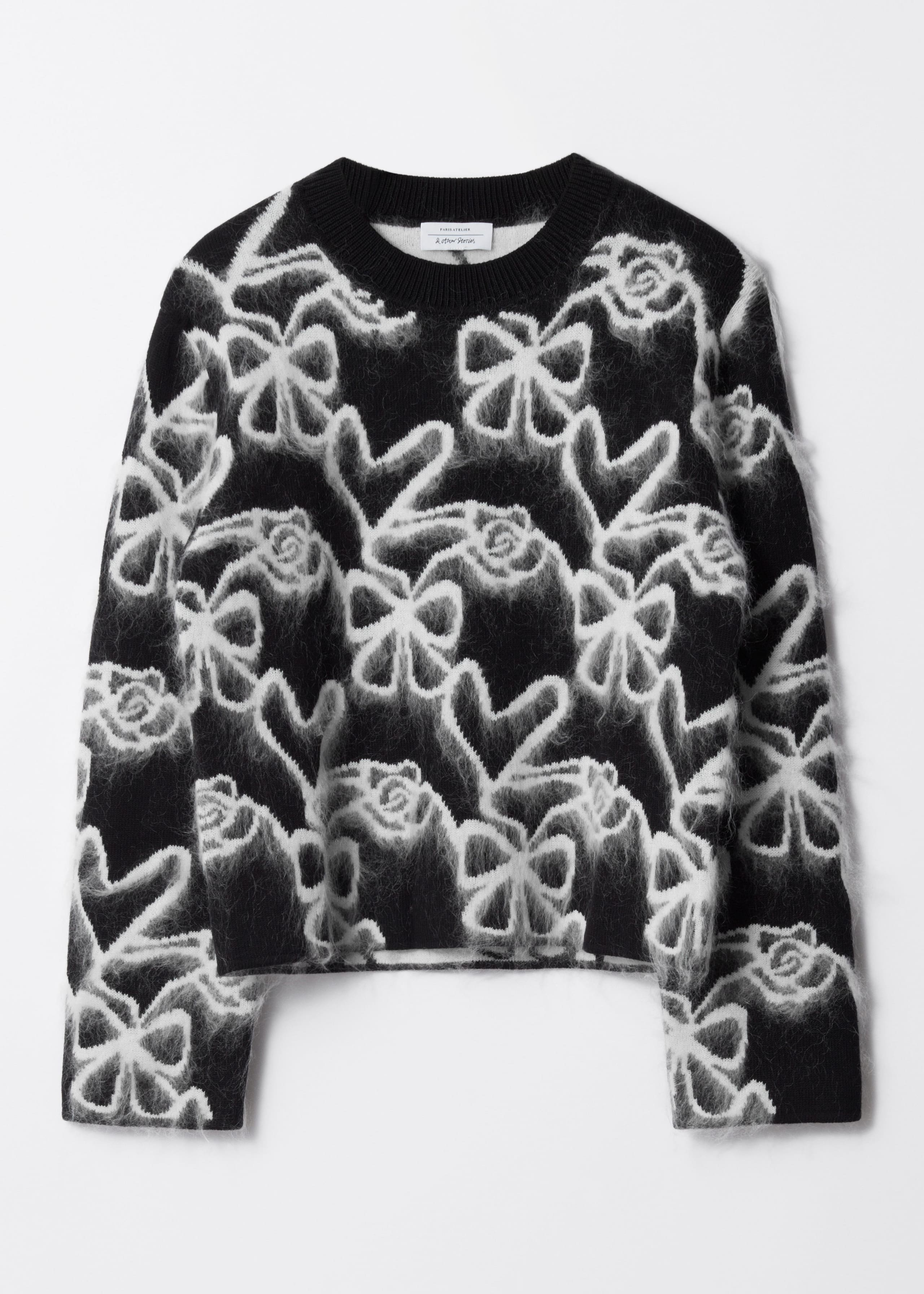Patterned Intarsia-Knit Jumper - Black/White - Still Life