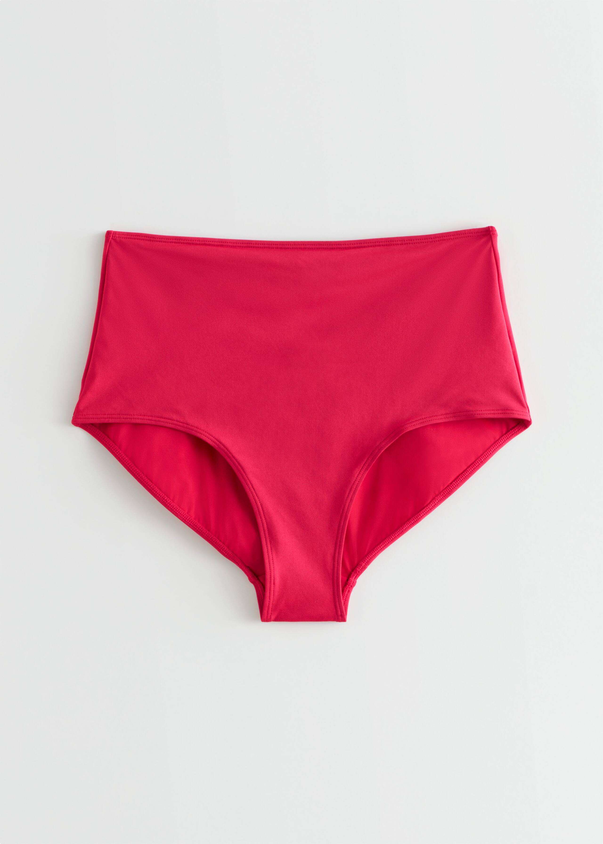 High Waist Bikini Briefs - Red - Still Life