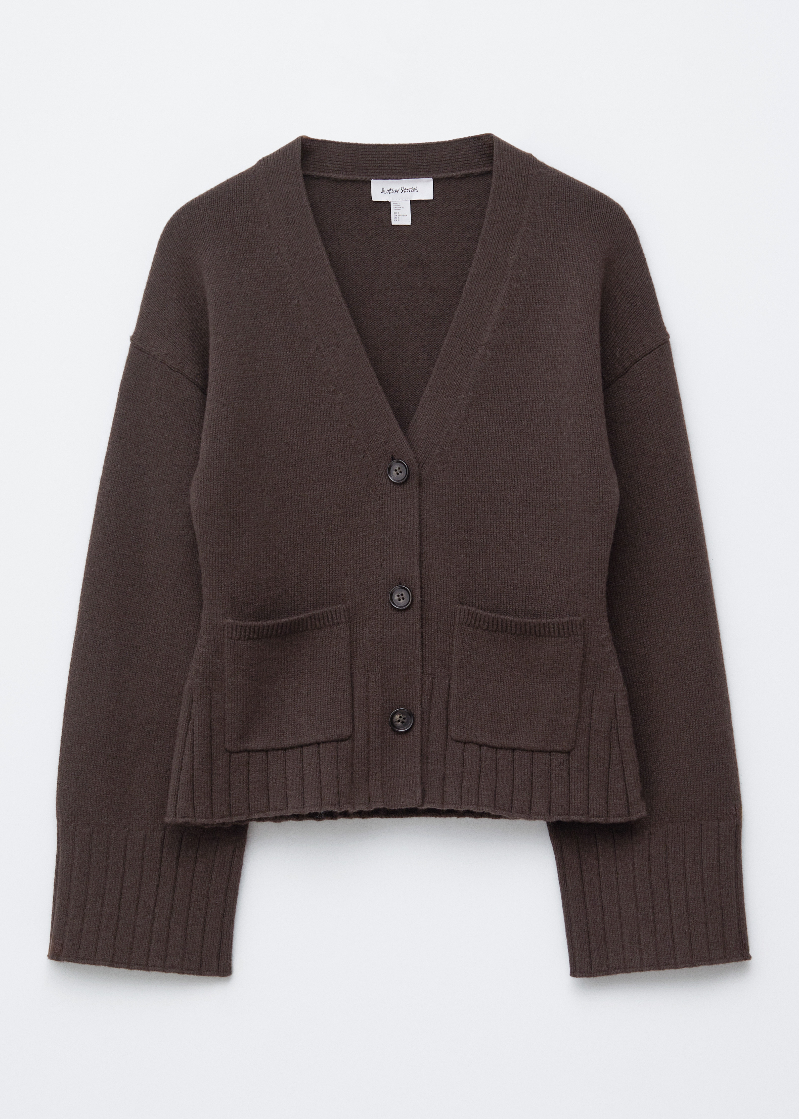 Cardigan de malha afunilado - Castanho escuro/Toupeira