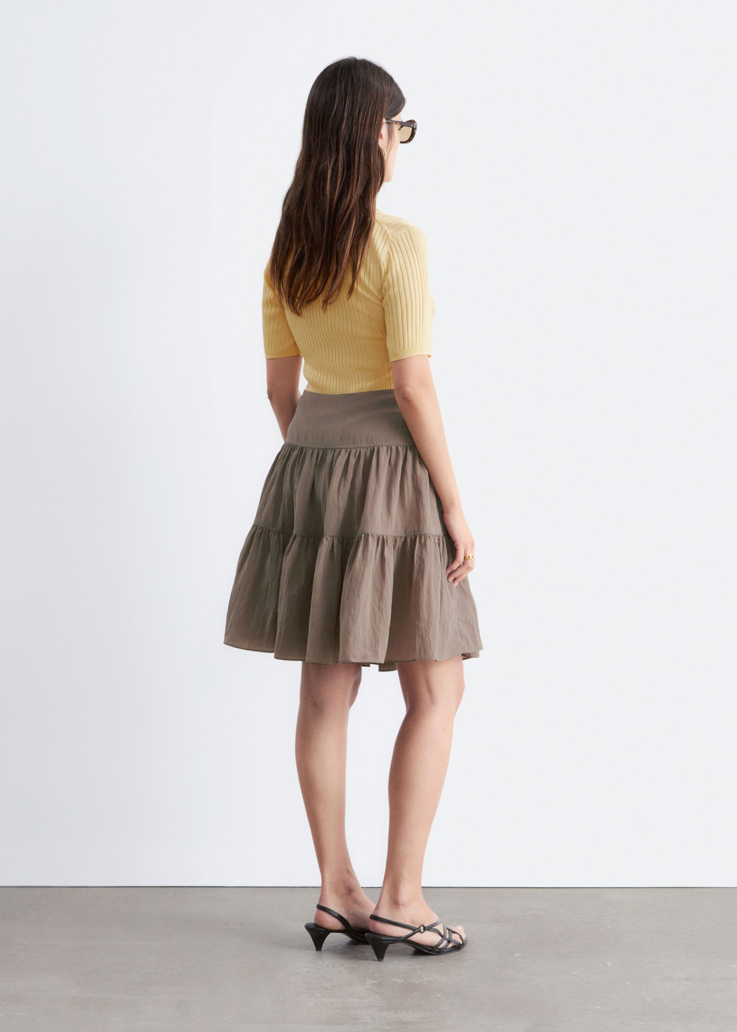 Image of Tiered Knee-Length Skirt