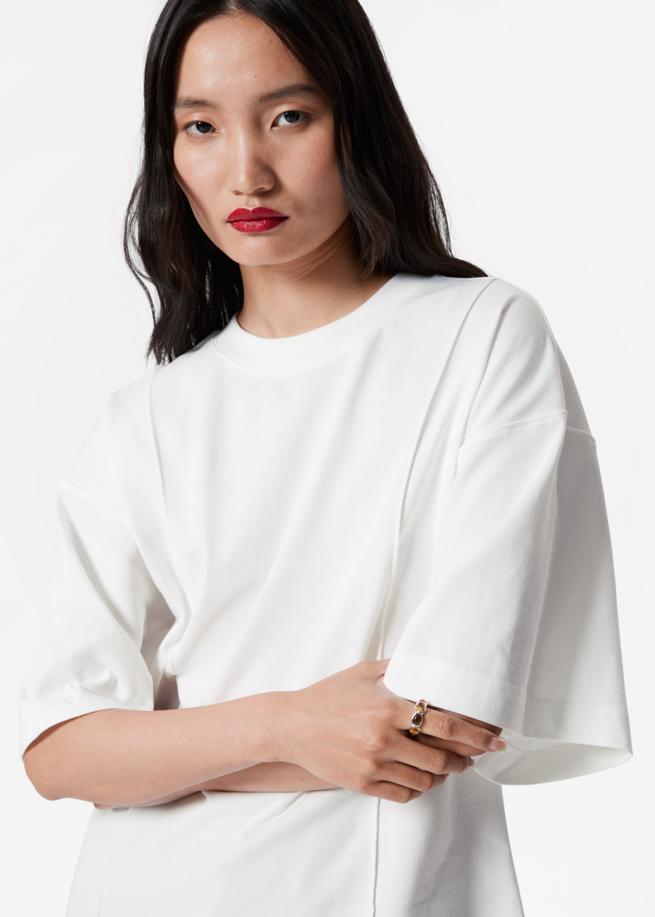 Zobrazit větší obrázek: Structured T-shirt - Bílá - ŽENY | H&M CZ 4