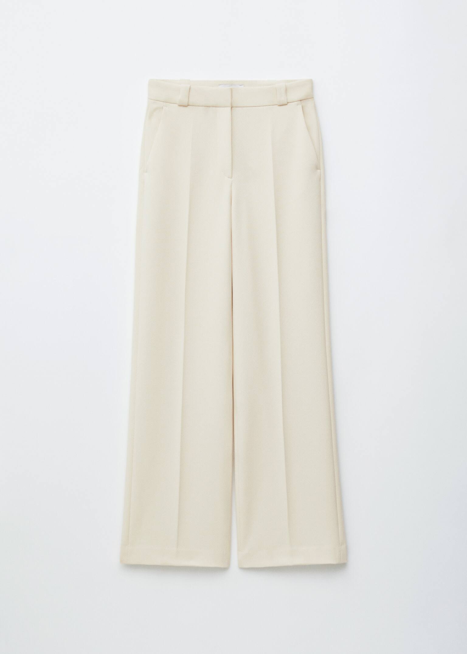 Wide Press-Crease Trousers - Krém/Sötétbarna/Fekete/Khaki/Navy/Sötétvörös - 2