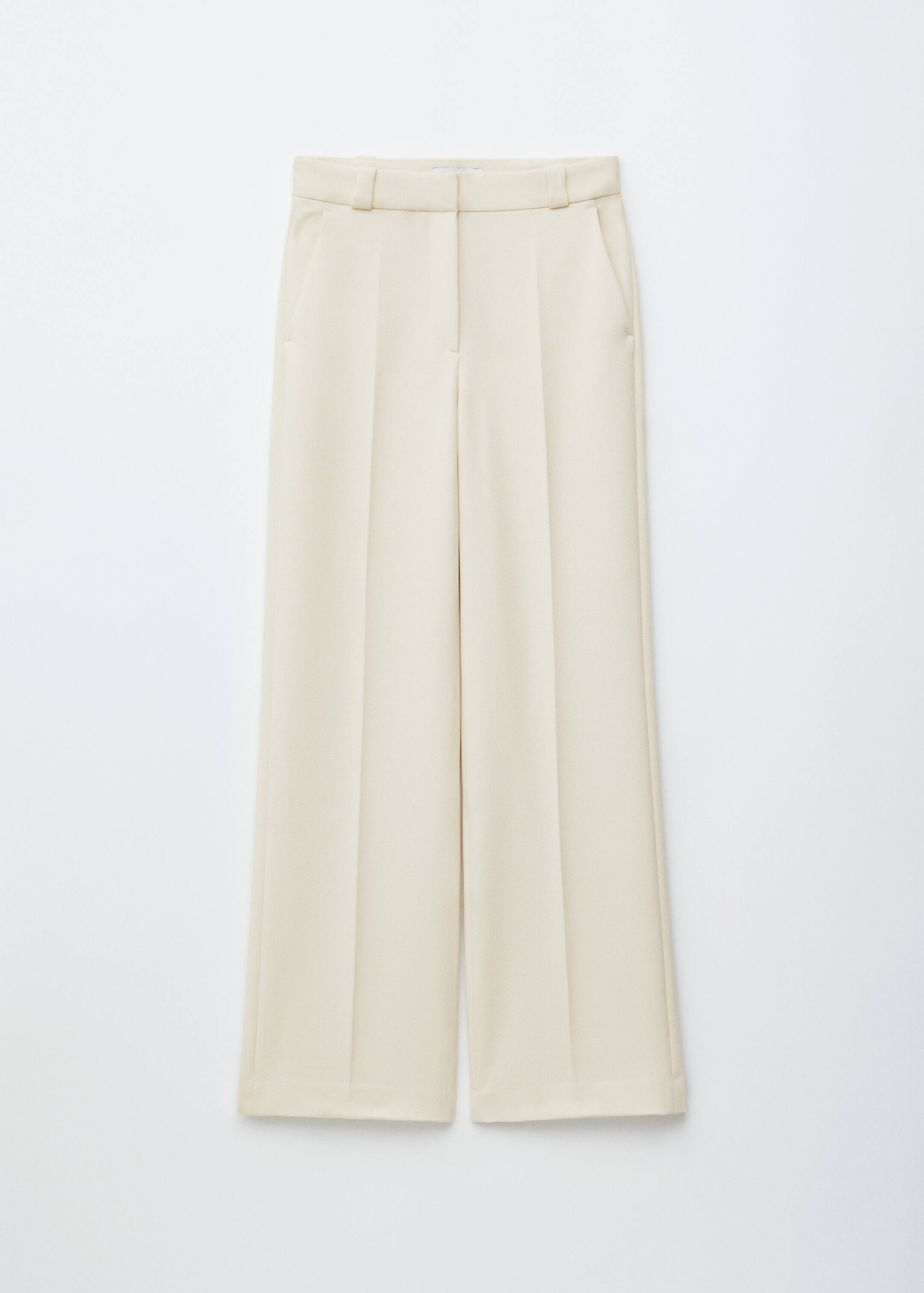 Visa större bild: Wide Press-Crease Trousers - Crèmevit - DAM | H&M SE 6
