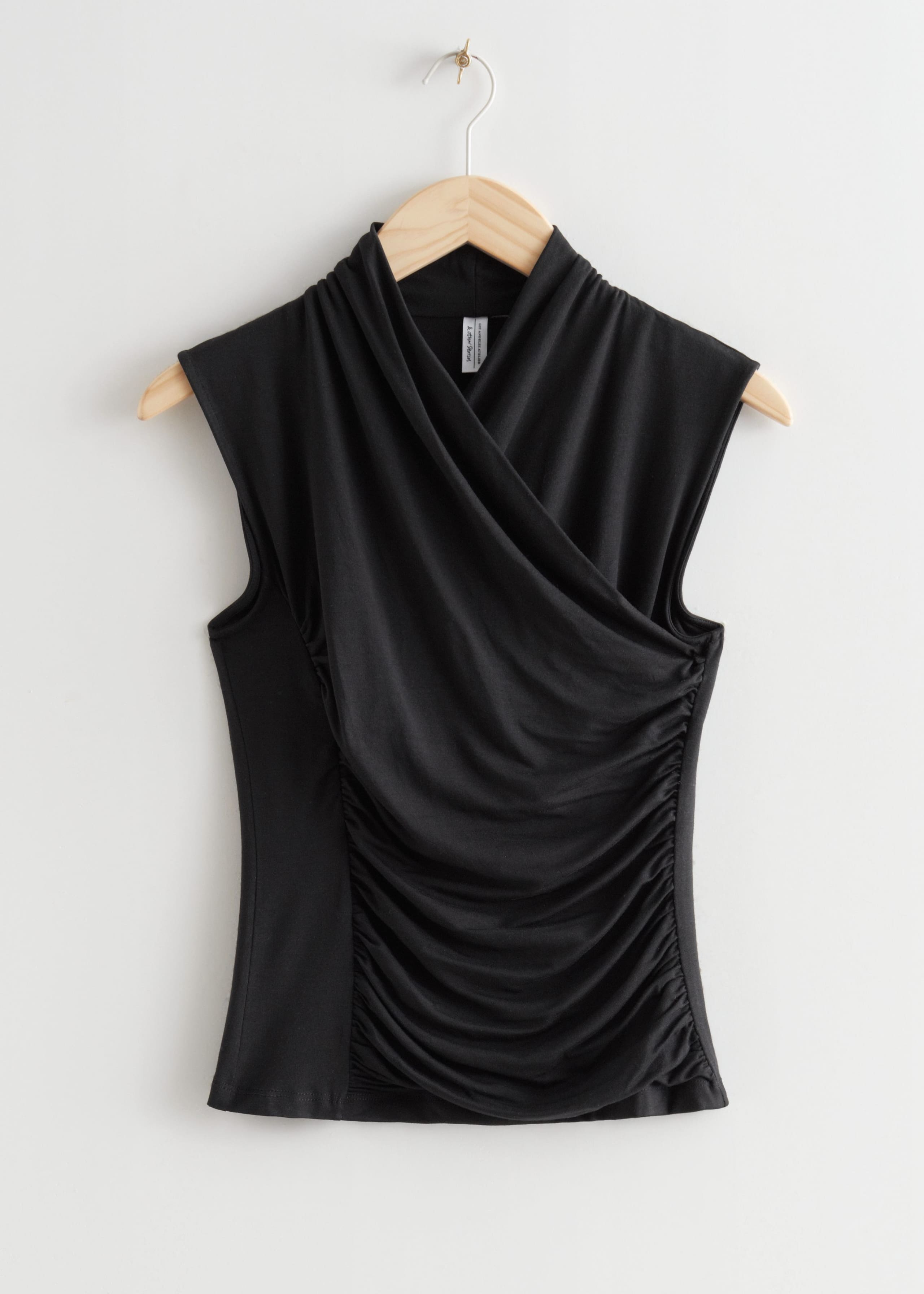 Ruched Sleeveless Top - Black - Still Life