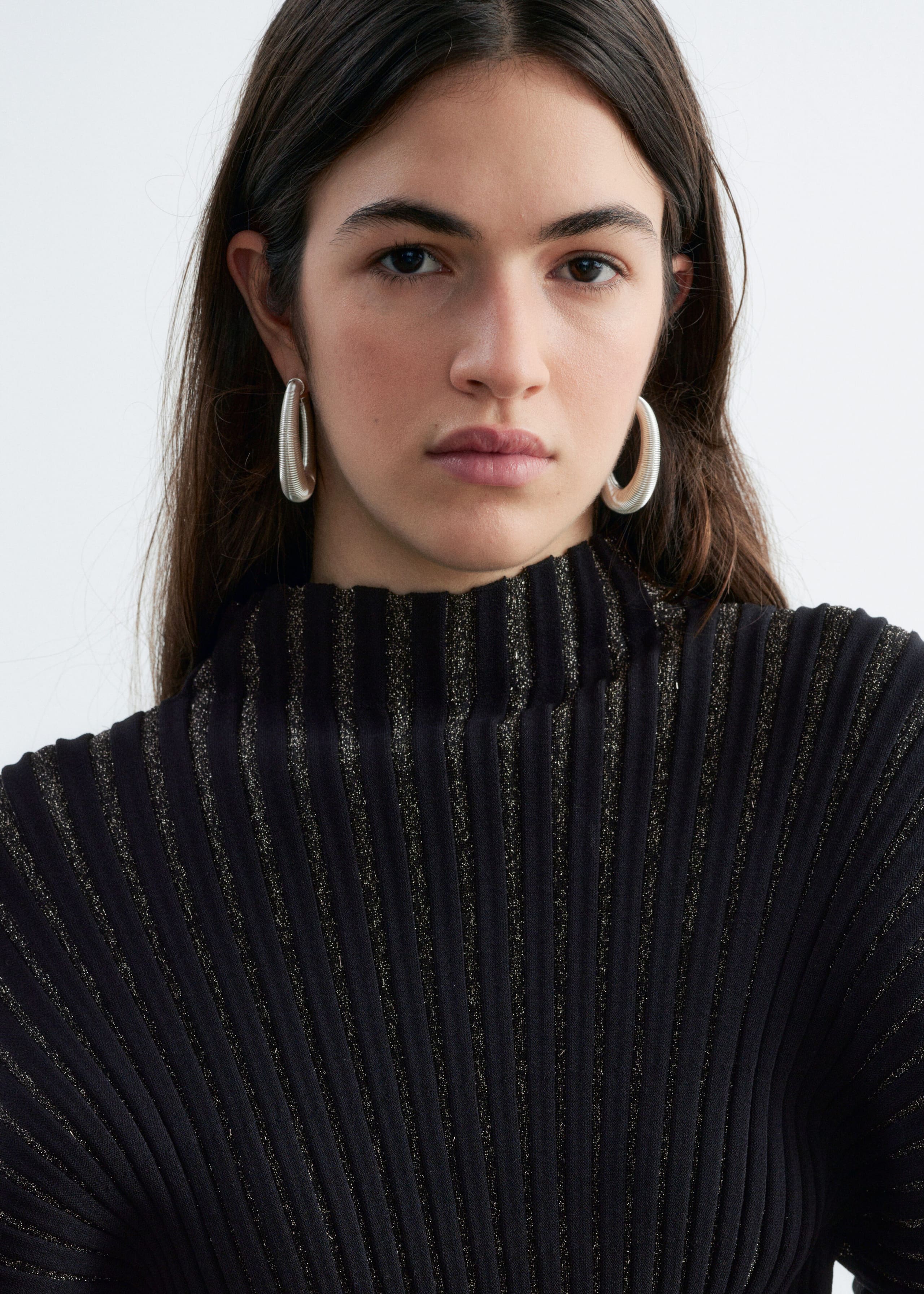 Silver-Rib Jumper - Black/Grey - Lookbook