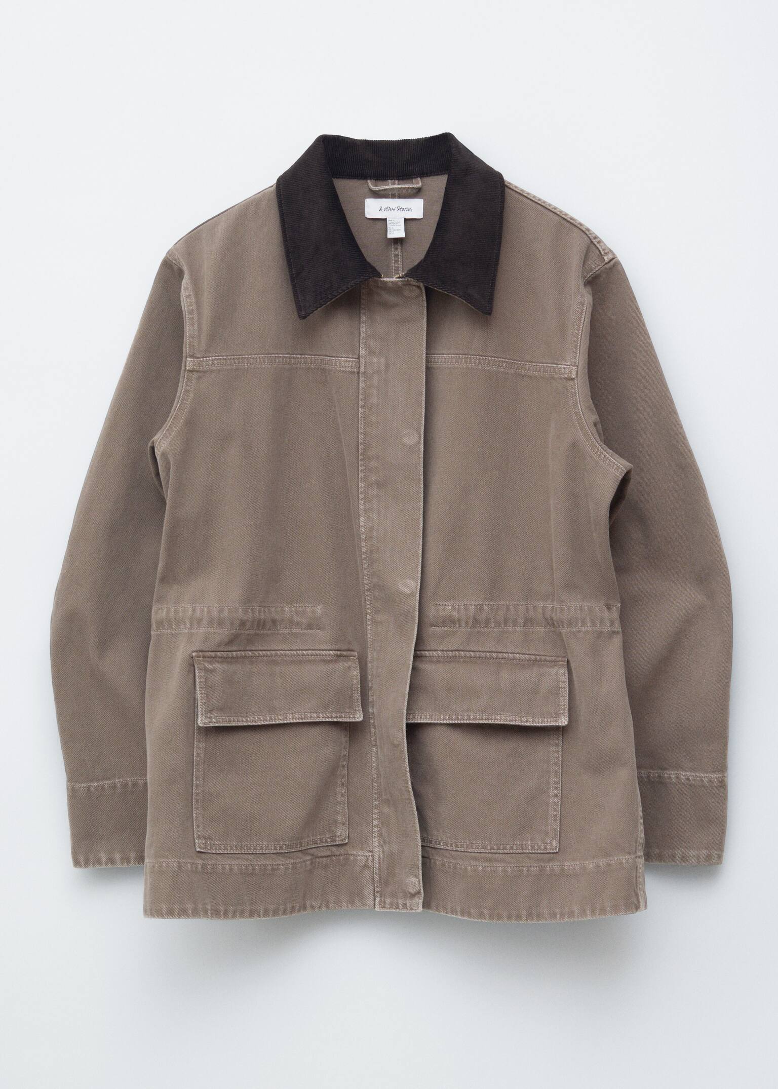 Cord-Collar Denim Jacket - Mole - 2