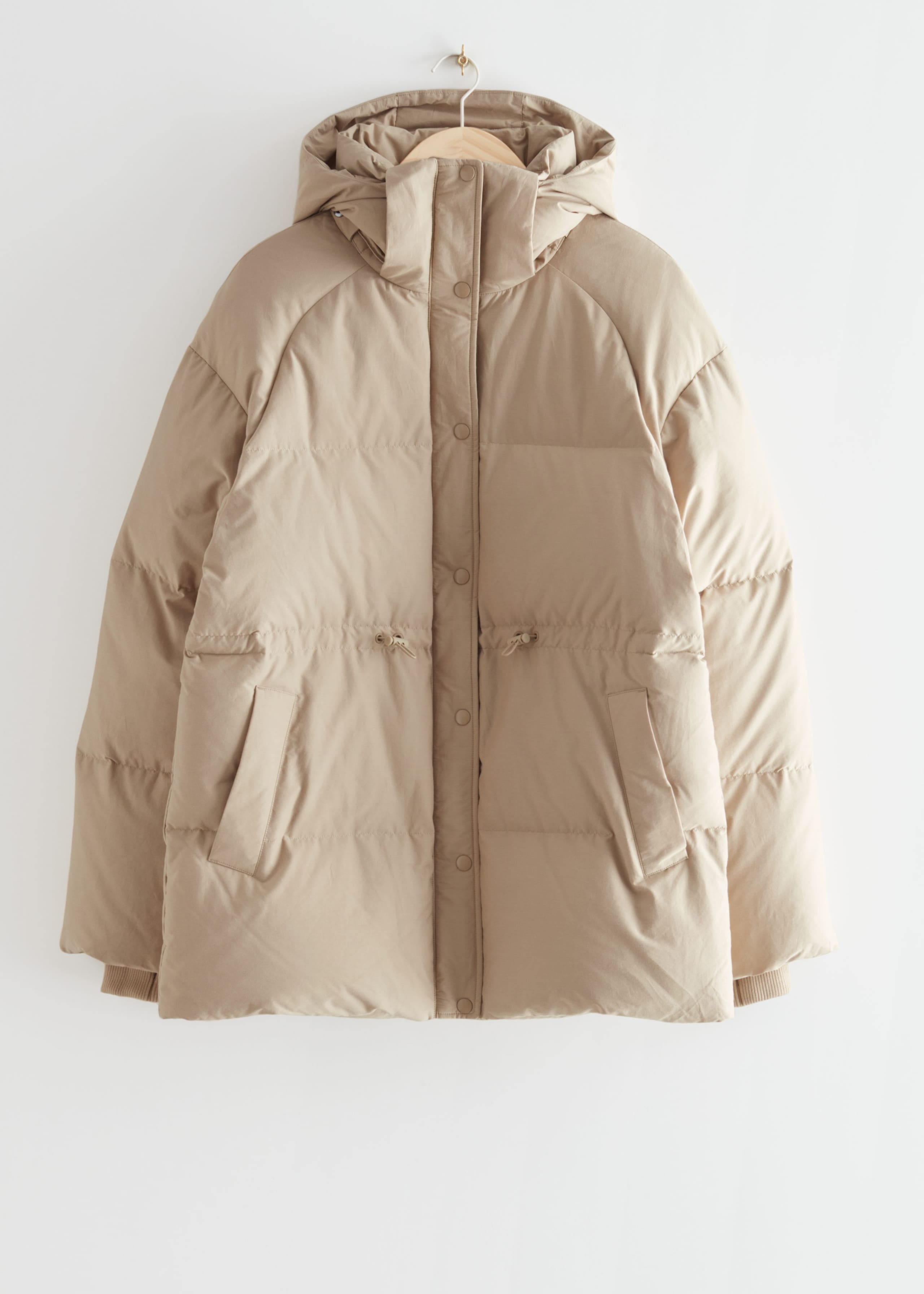 OversizedHoodedDownPufferJacket - White - Bodegón