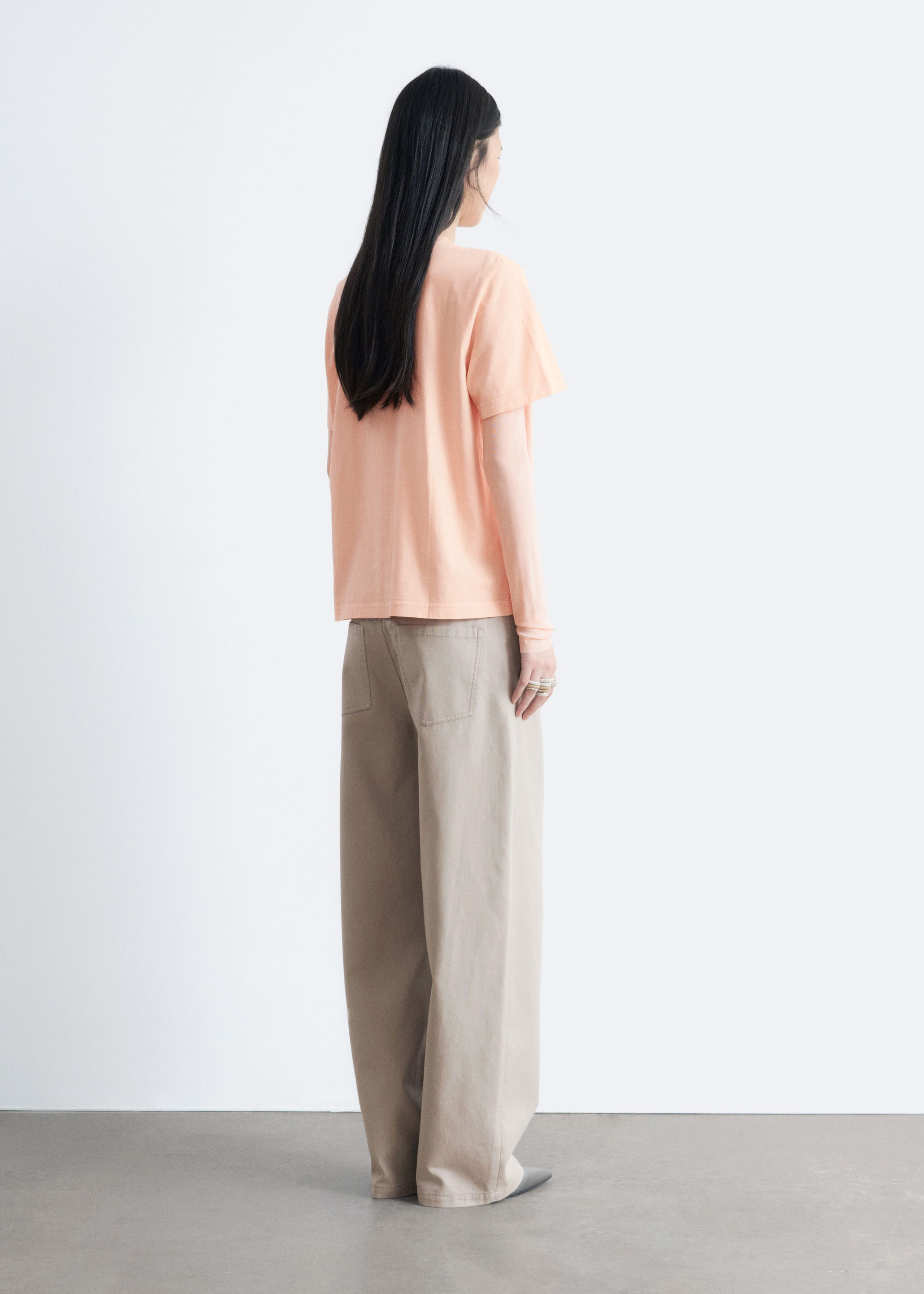 Cotton T-shirt - Light Orange - Lookbook