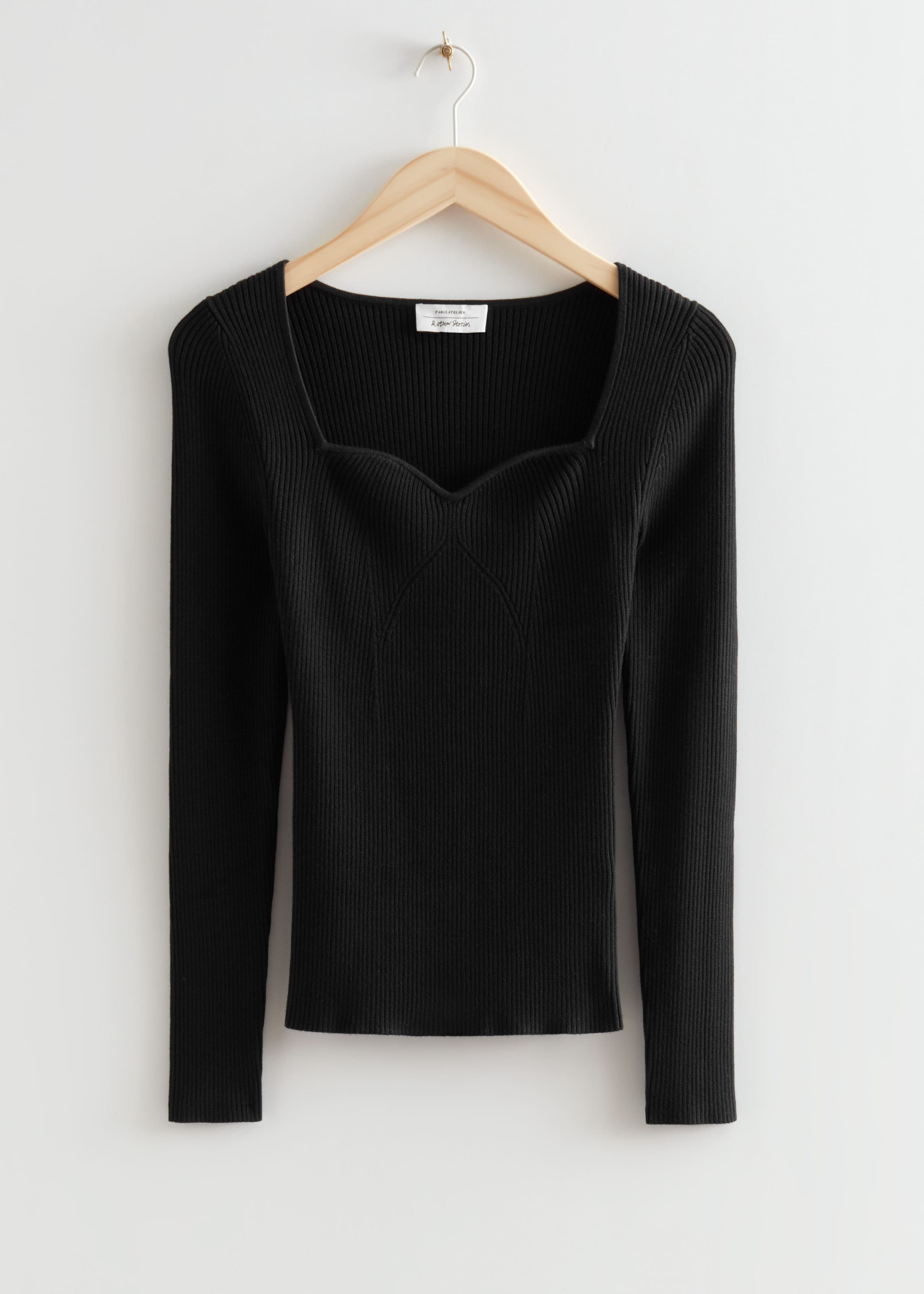 Fitted Sweetheart Neck Top - White - Still Life