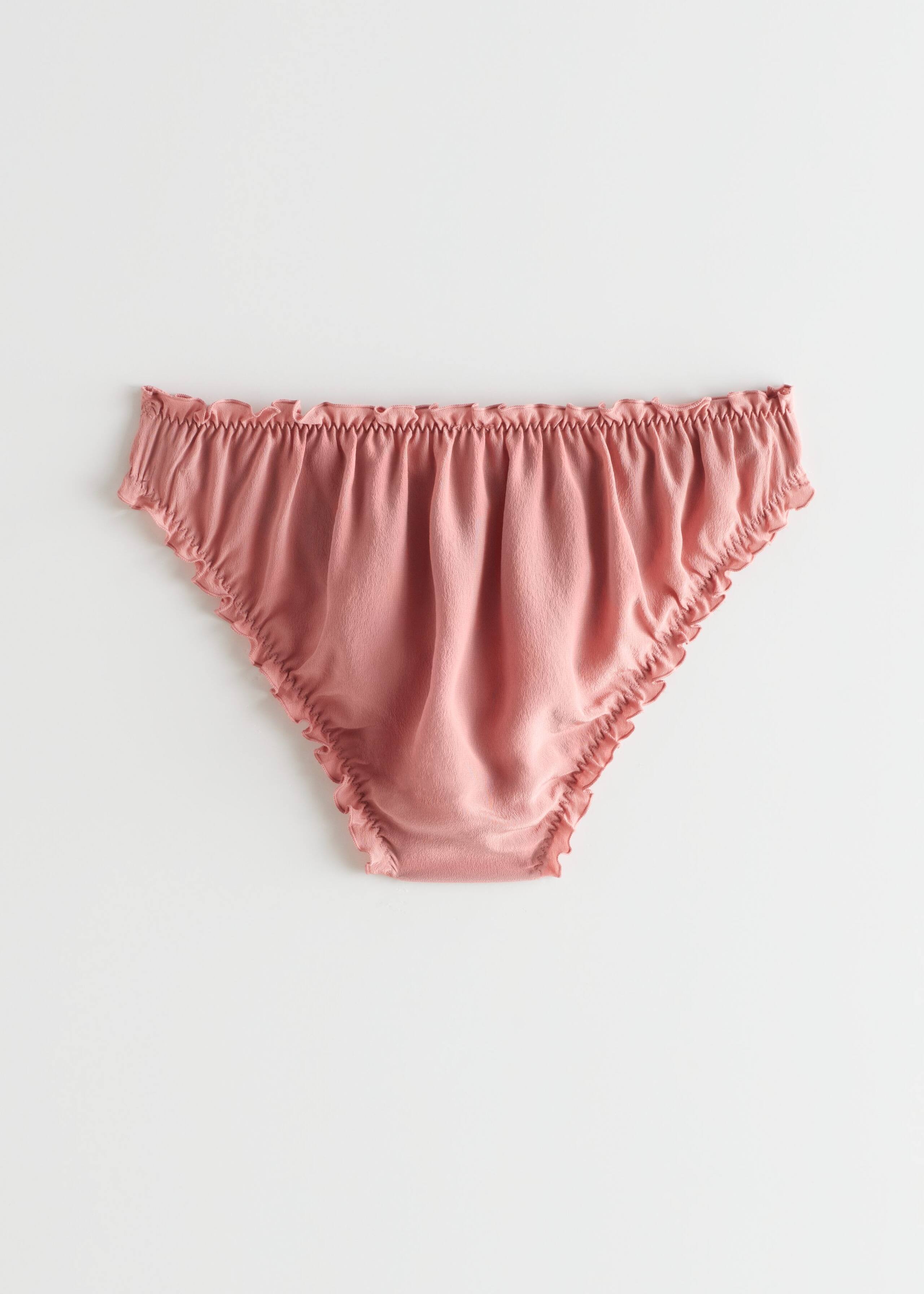 Frilled Silk Briefs - Floral Print - Still Life