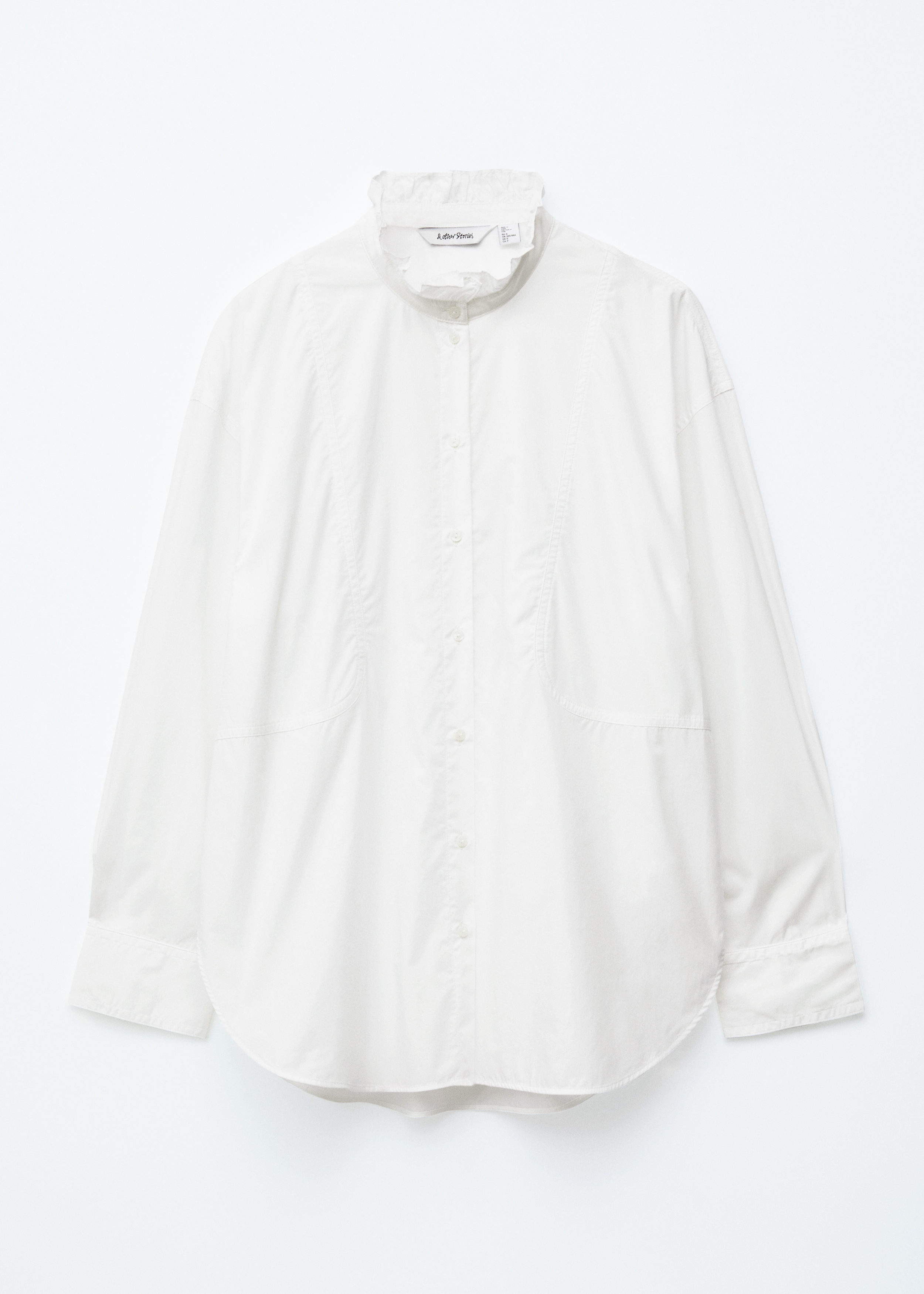 Long Stand-Collar Cotton Shirt
