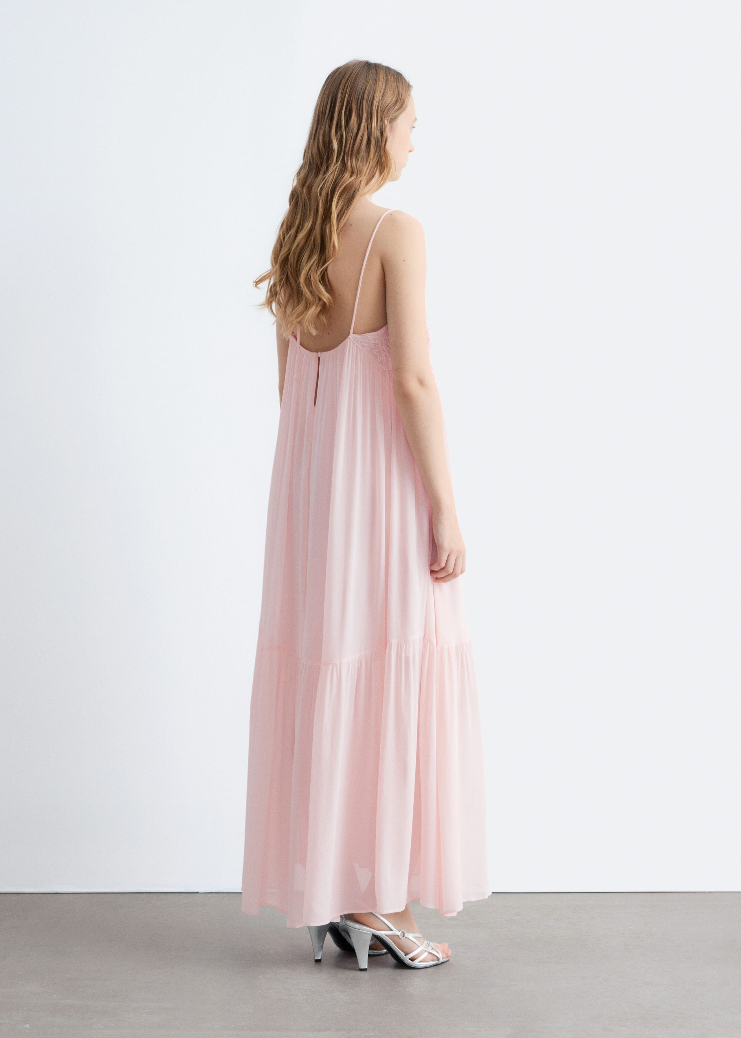 Image of Strappy Embroidered Maxi dress