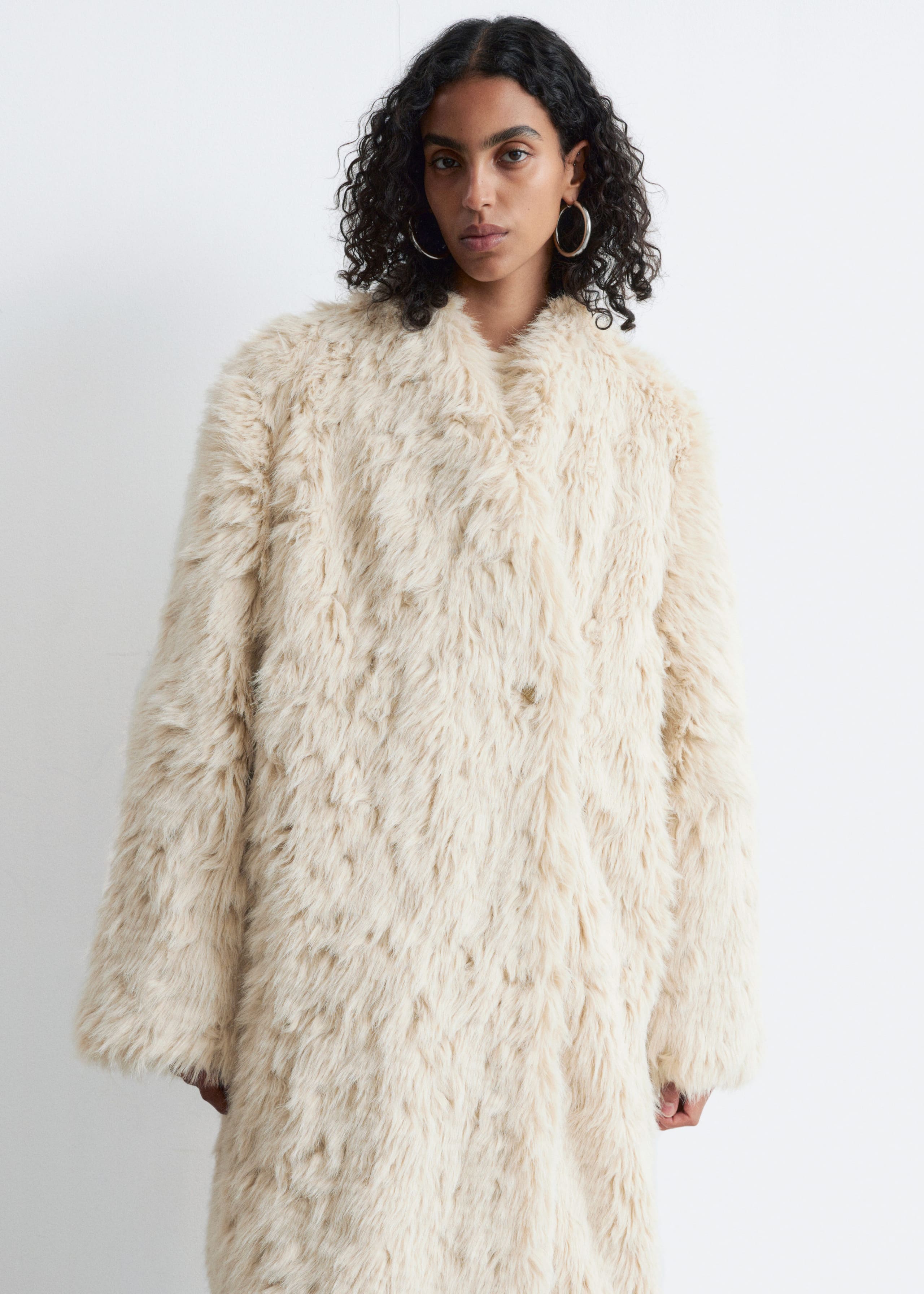 Image of Faux Fur Midi Coat