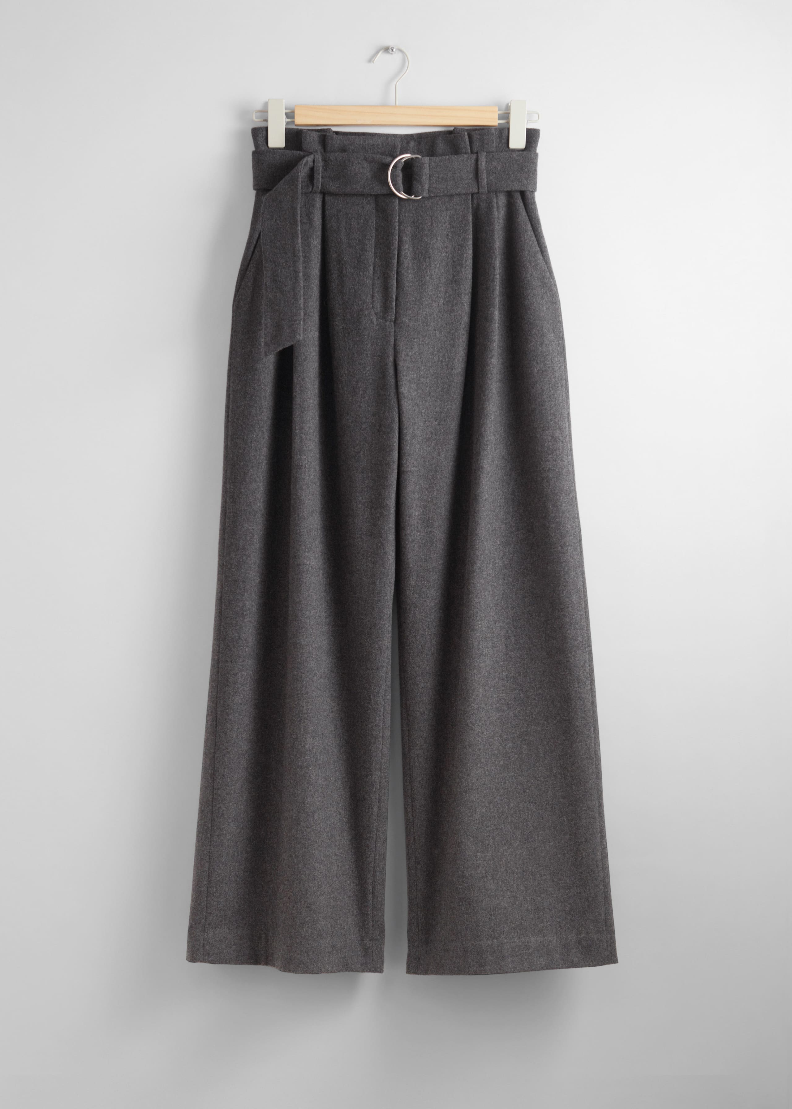 WidePaperbag-WaistTrousers - Grigio - Natura morta
