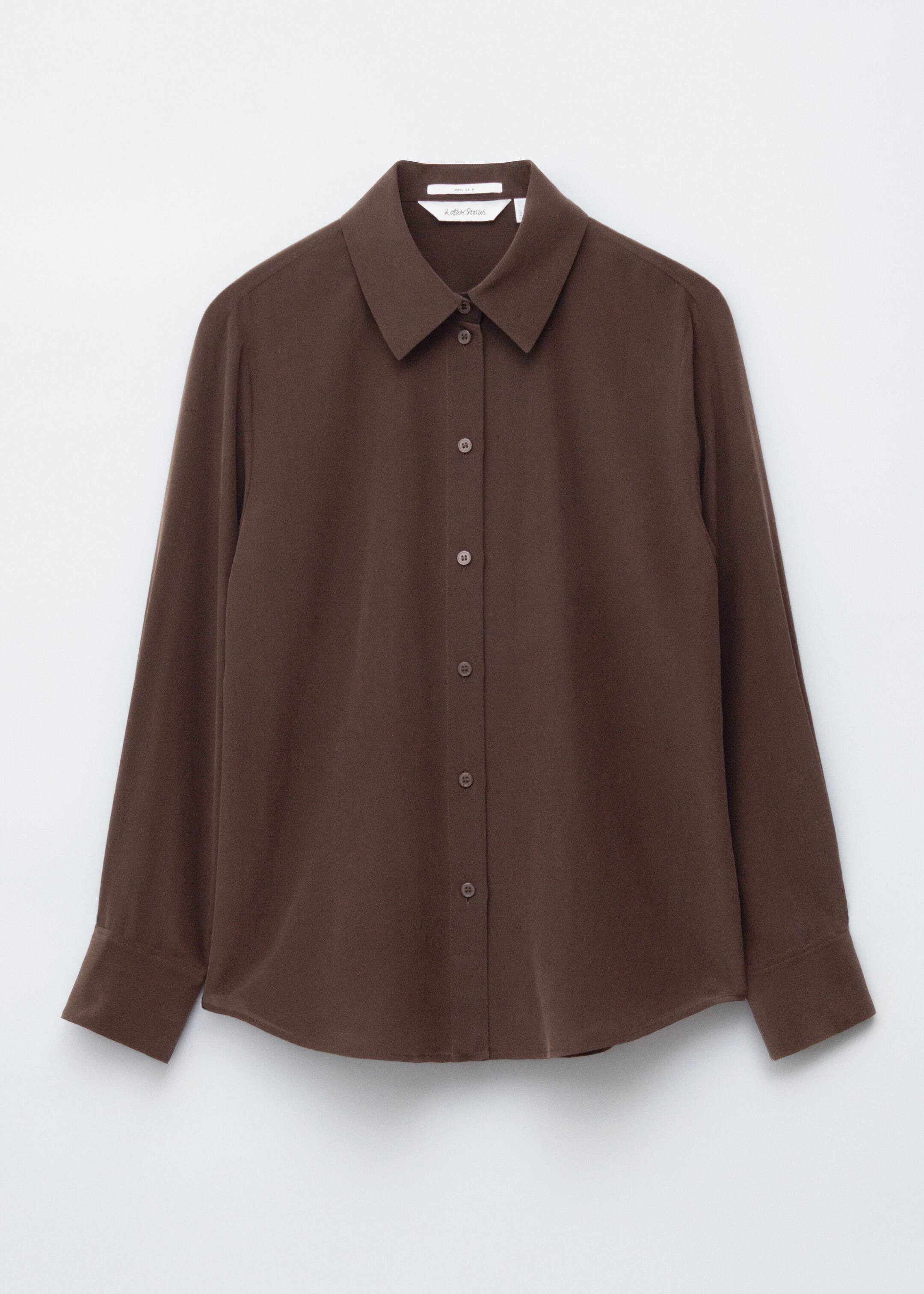 Ver imagem maior: Camisa de seda - Castanho escuro - SENHORA | H&M PT 6