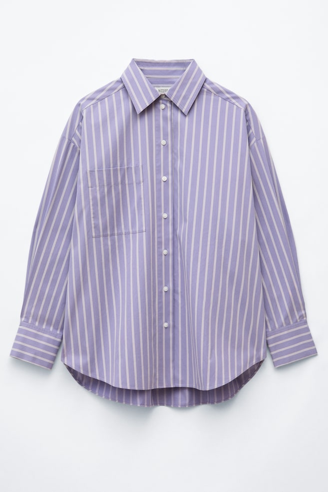 Camicia oversize in cotone - Lilla/Bianco/Bianco/Blu/Marrone scuro - 1