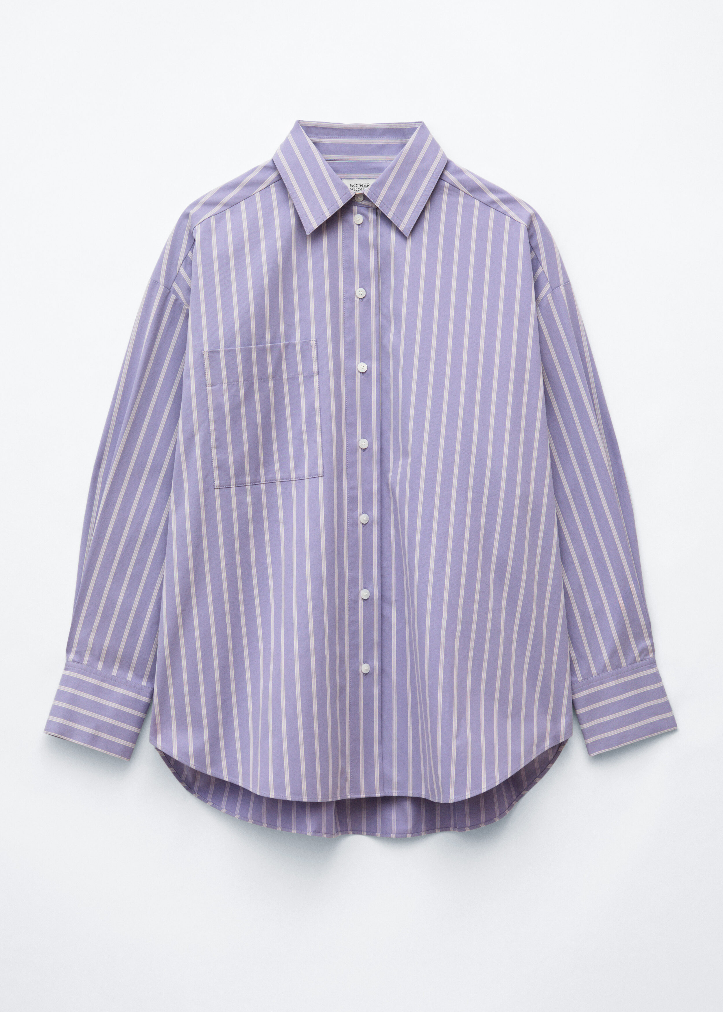 & Other Stories Oversized Cotton Shirt - Lilac/White - Shirts | & Other Stories GG