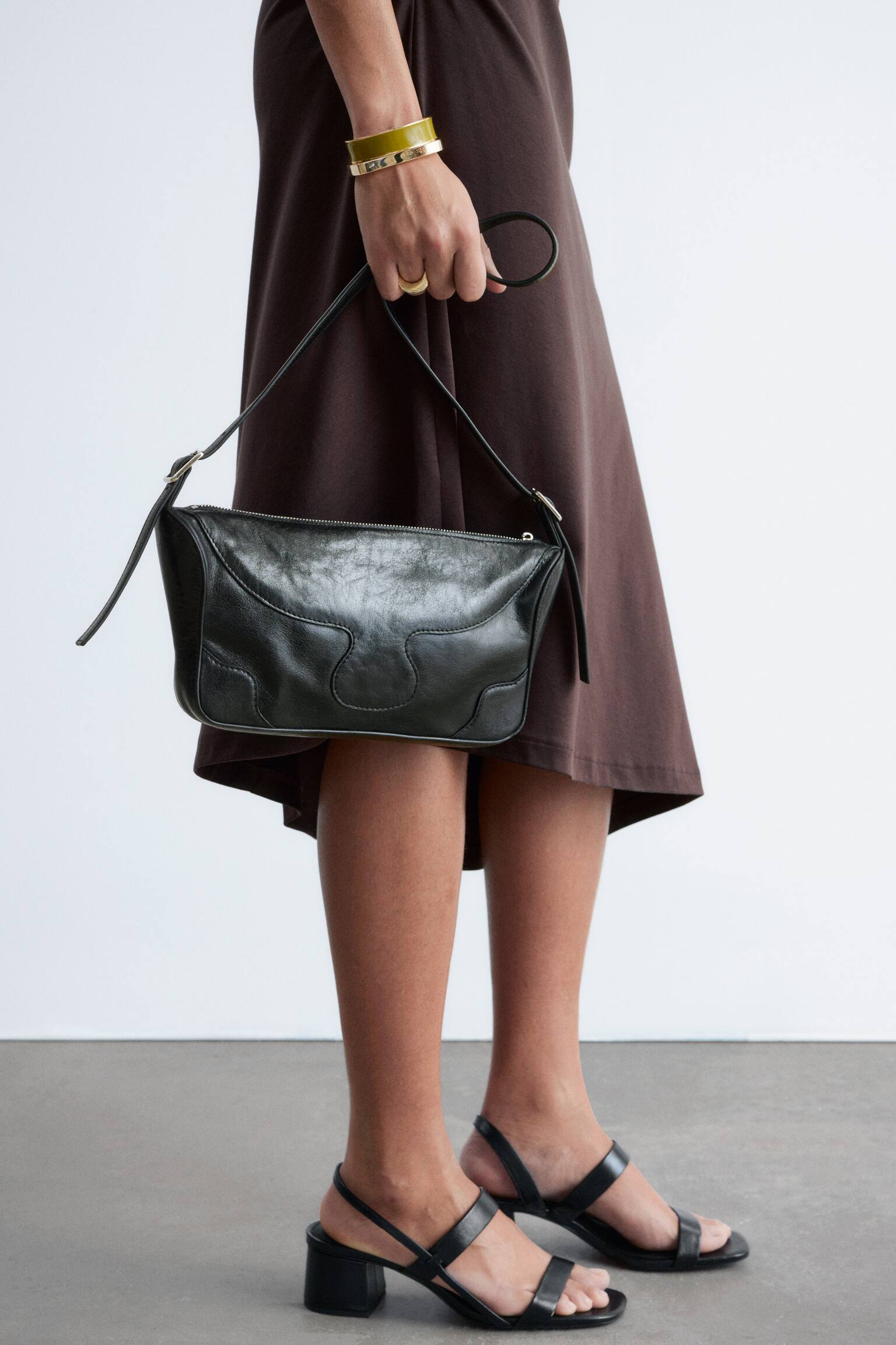 Sandalen met blokhak en bandjes - Zwart/Wit/Beige - 3