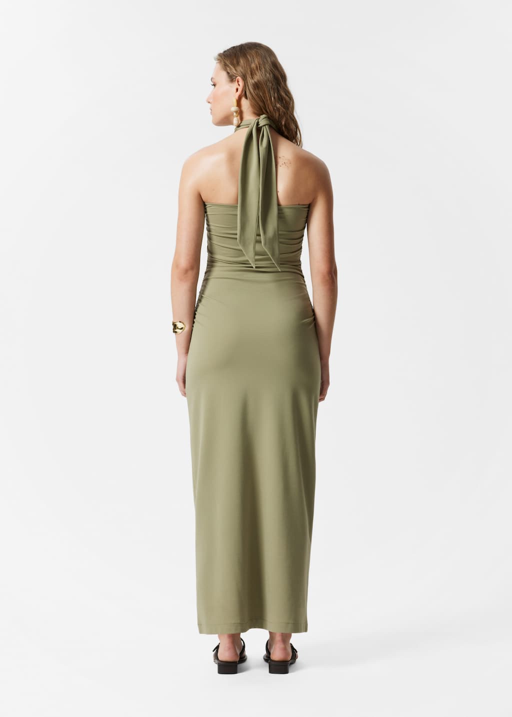 Image of Vestido midi con cuello halter