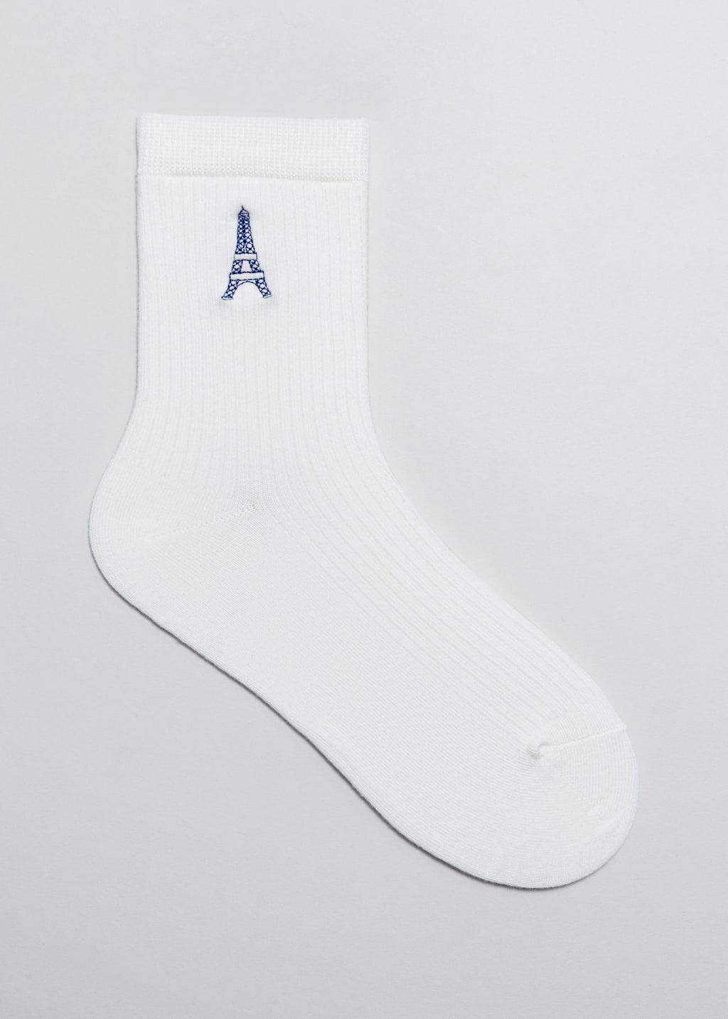 Embroidered Ankle Socks - Black - Still Life