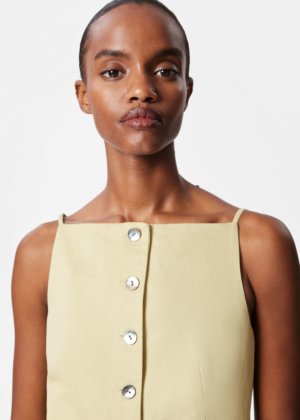 Top sans manches habillé - Jaune - Lookbook