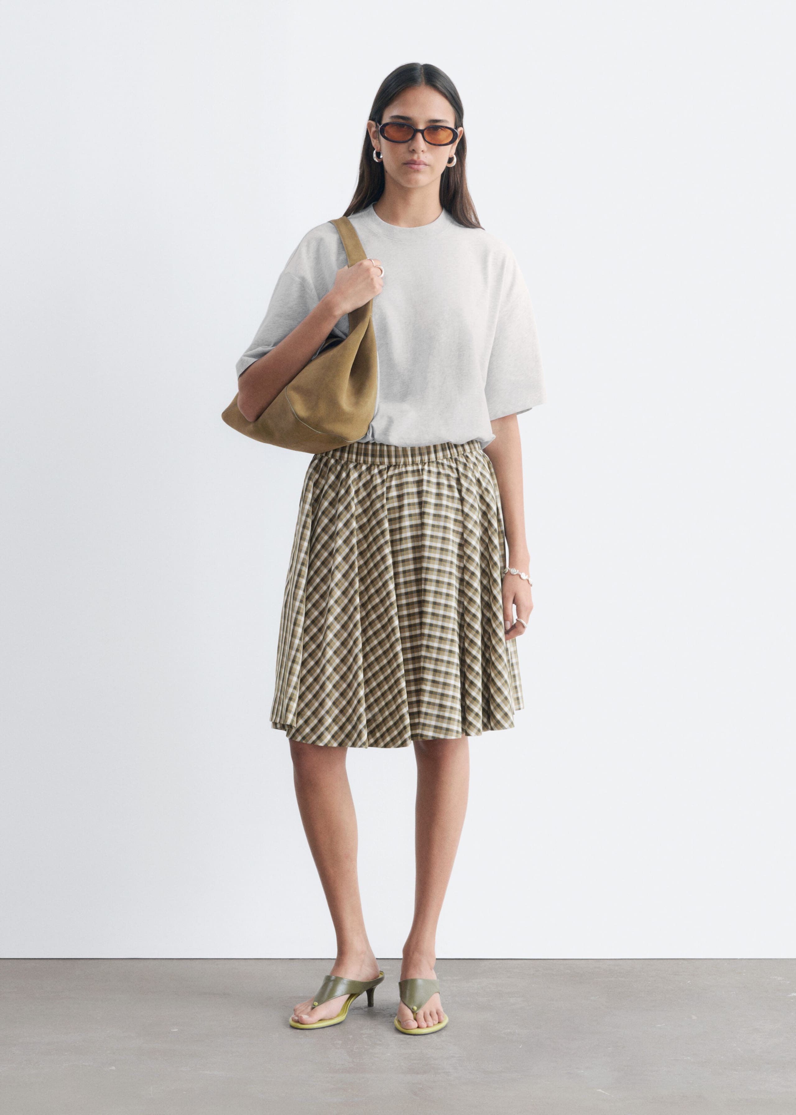 Oversized katoenen T-shirt - Lichtblauw - Lookbook