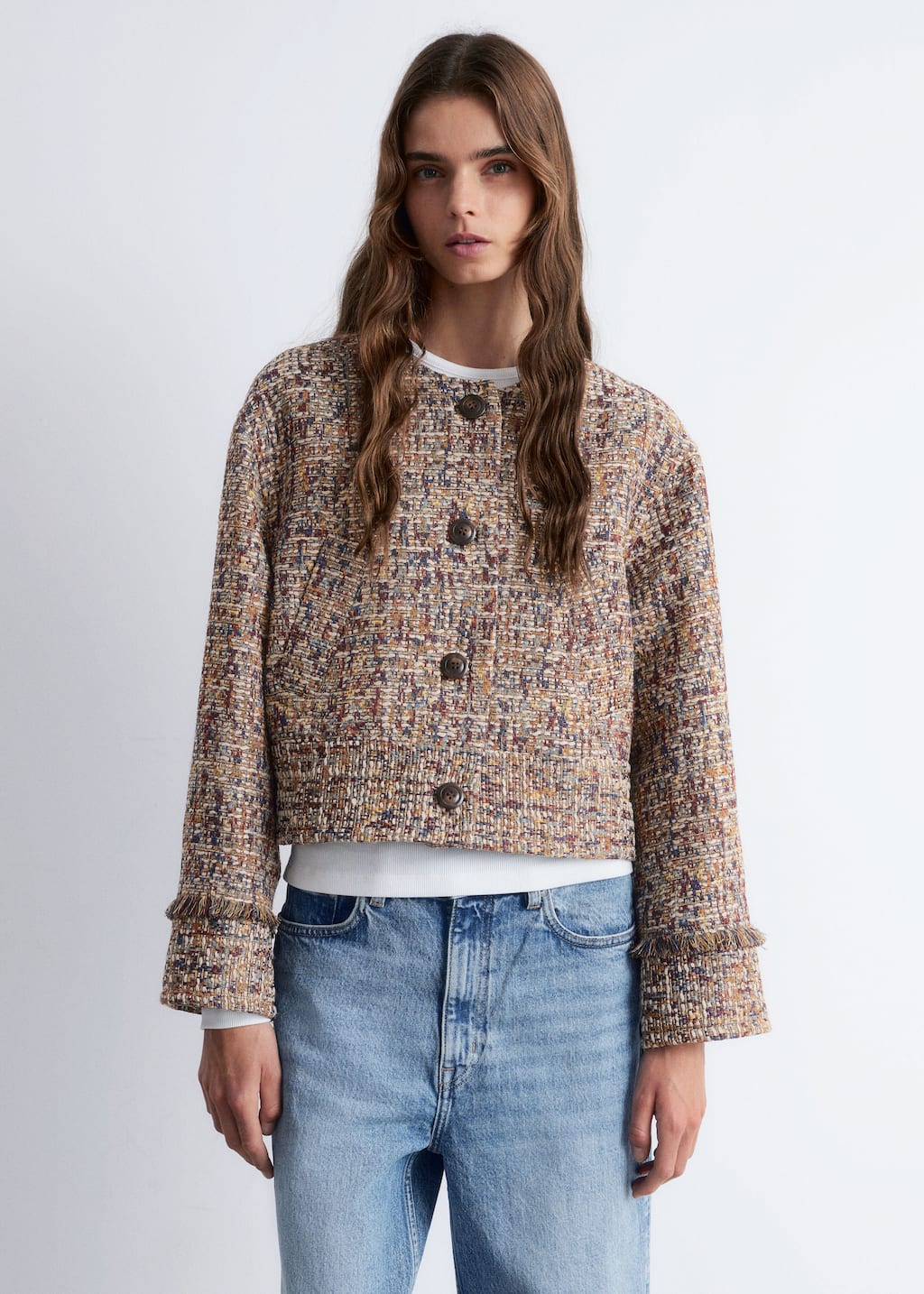 Image of Cropped Bouclé Jacket