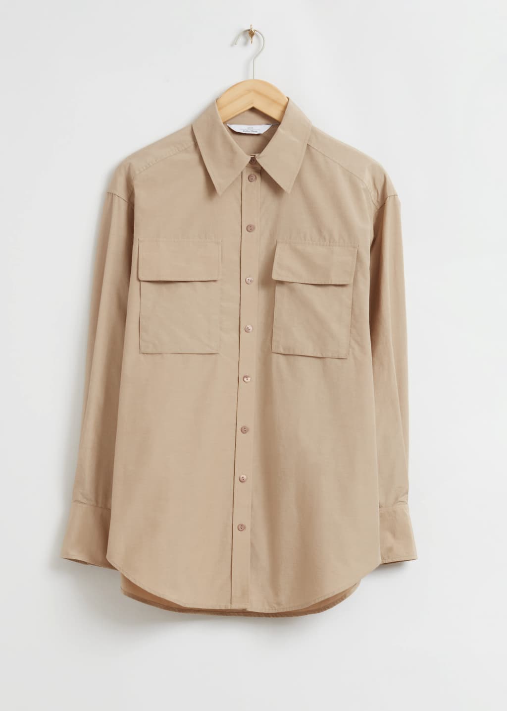 OversizedPatchPocketShirt - Dusty Beige - Bodegón