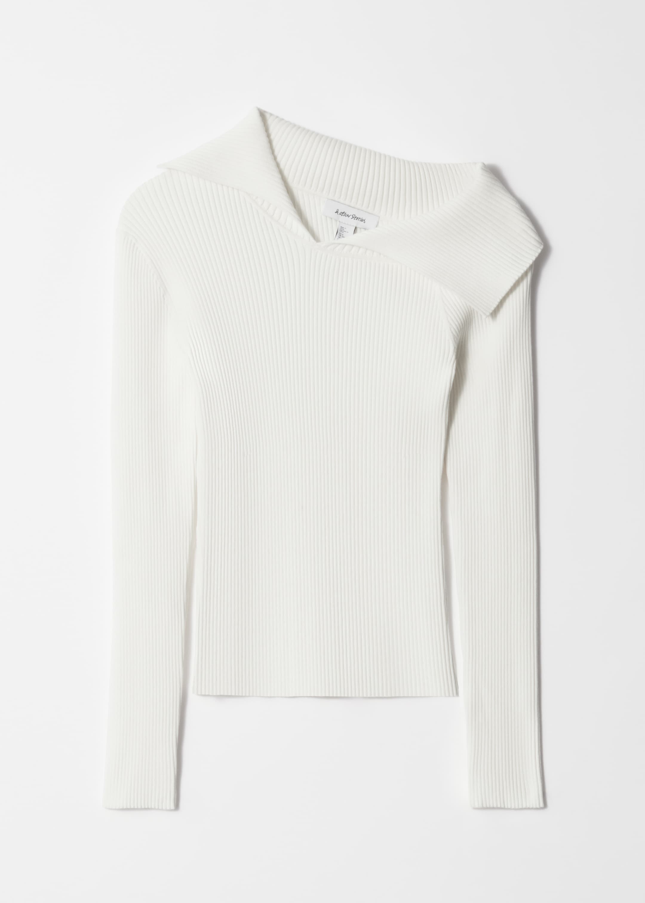 Zobacz większy obraz: Dzianinowy top w prążki z odkrytymi ramionami - Biały - ONA | H&M PL 6