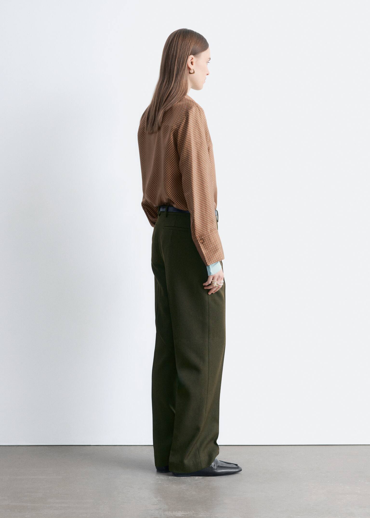 Relaxed Silk Shirt - Brown/White Dots - 6