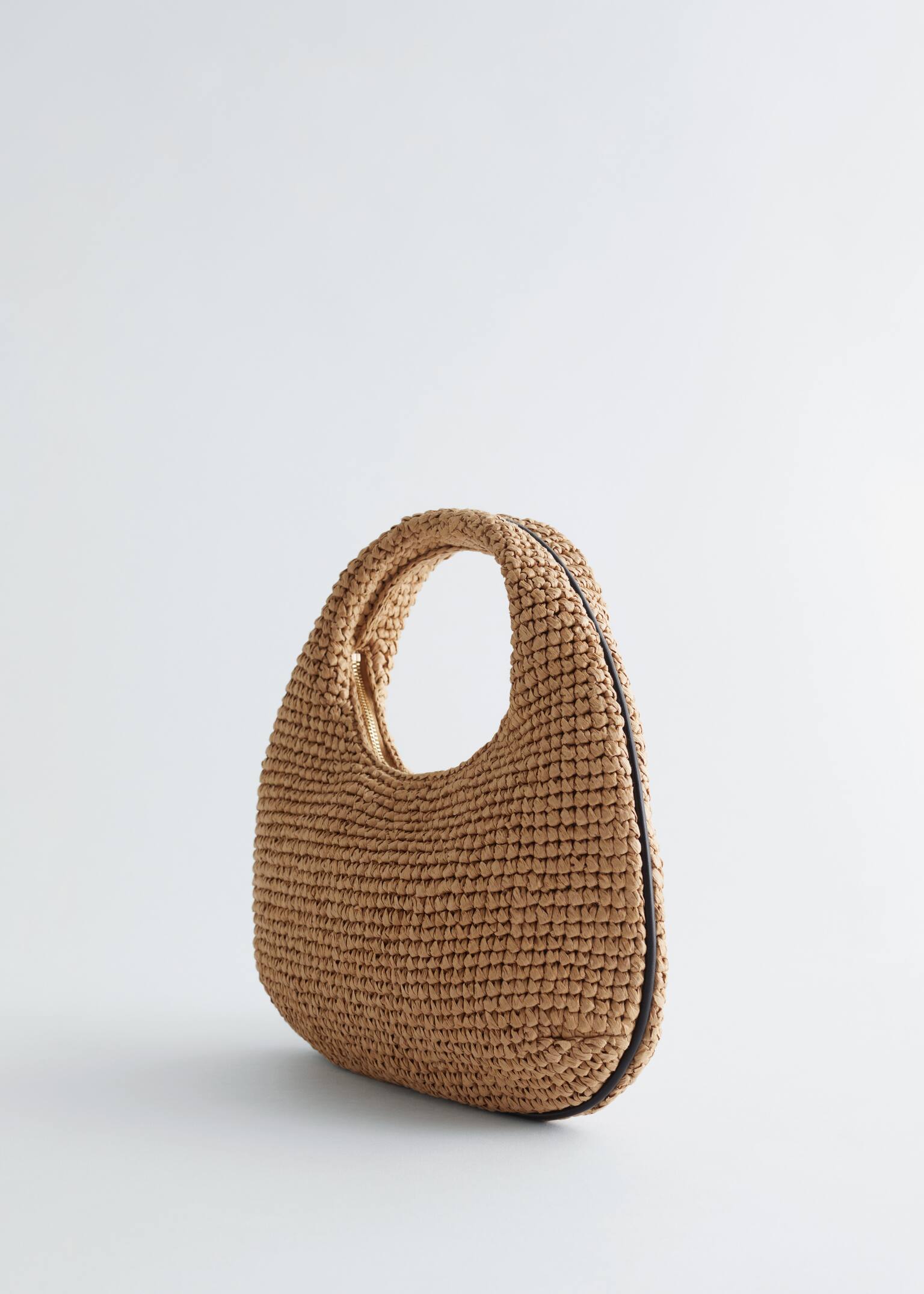 Μικρή Τσάντα από Άχυρο - Μπεζ - 3