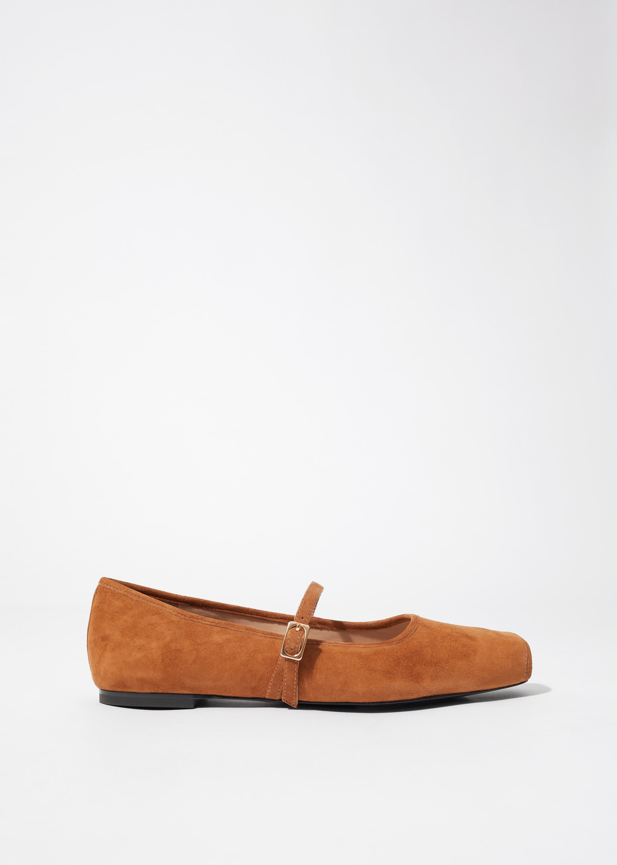 Προβολή μεγαλύτερης εικόνας: Square-Toe Ballet Flats - Καφέ Σουέτ - Ladies | H&M GR 1