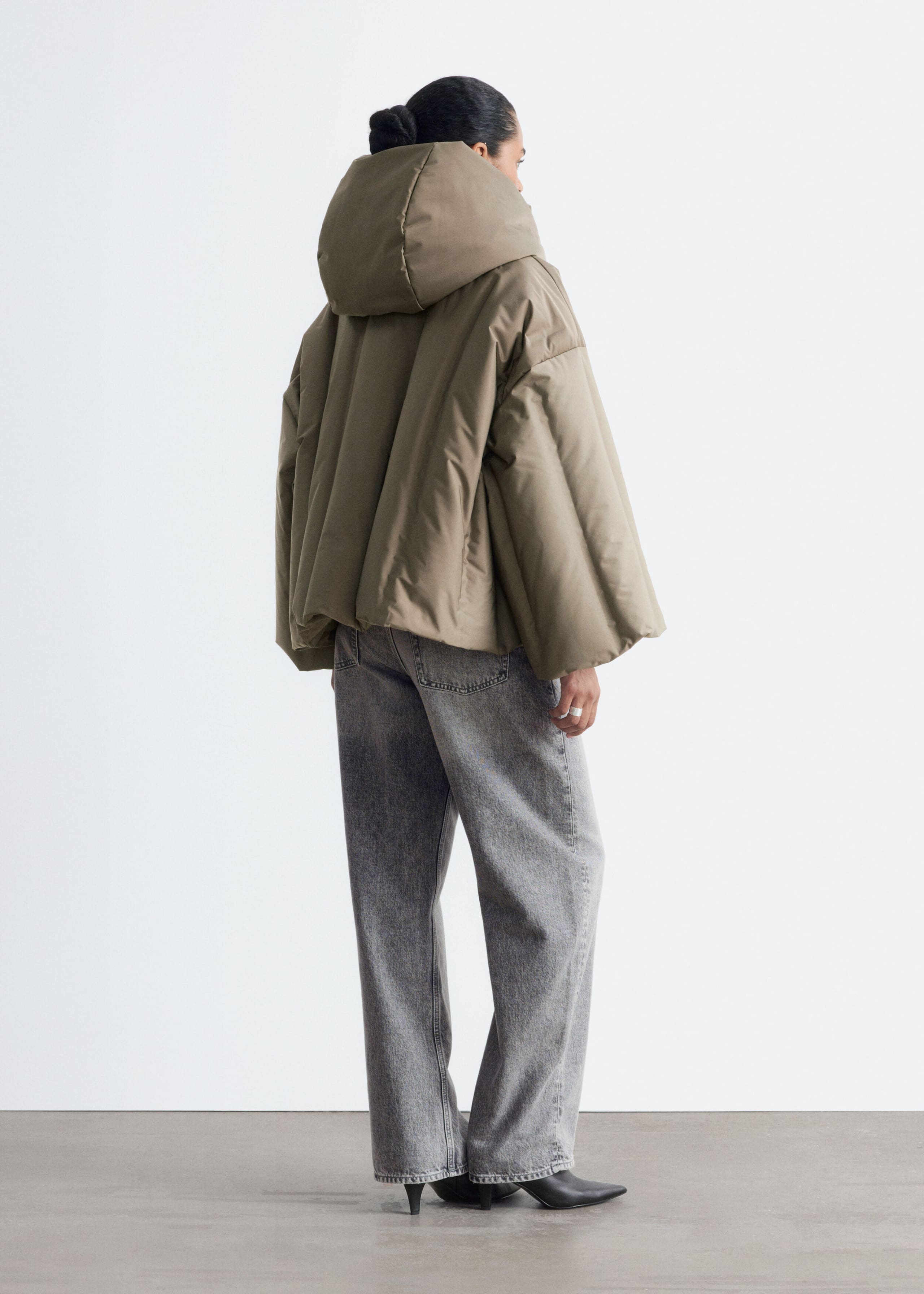 Short Padded Jacket Dark Mole