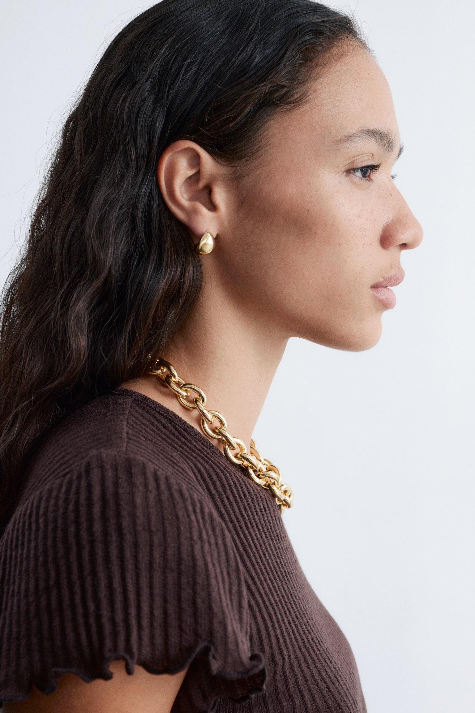 Set di 2 orecchini scultorei - Oro - 4