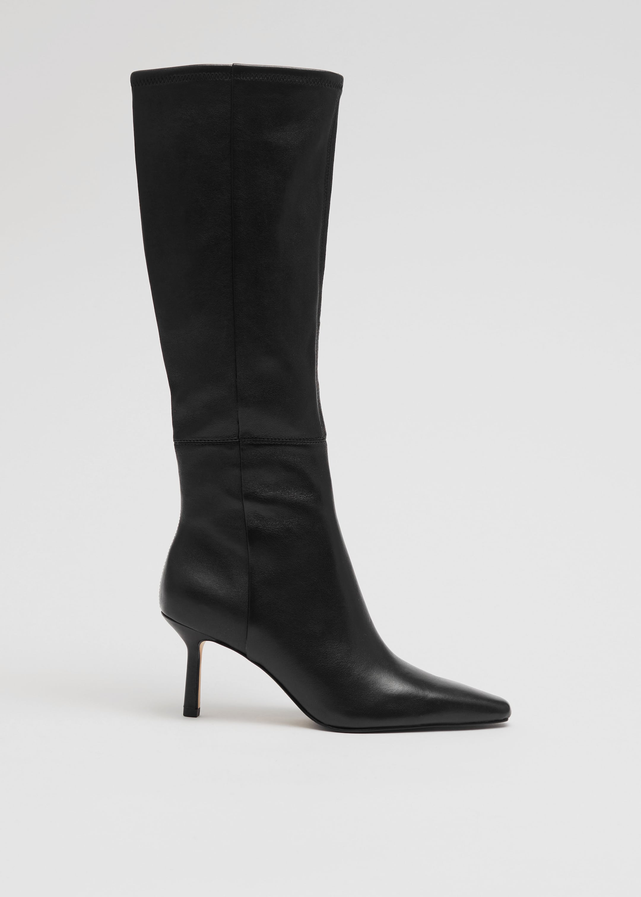 Größeres Bild ansehen: Kniehohe Sockenstiefel aus Leder - Schwarz - Ladies | H&M DE 1