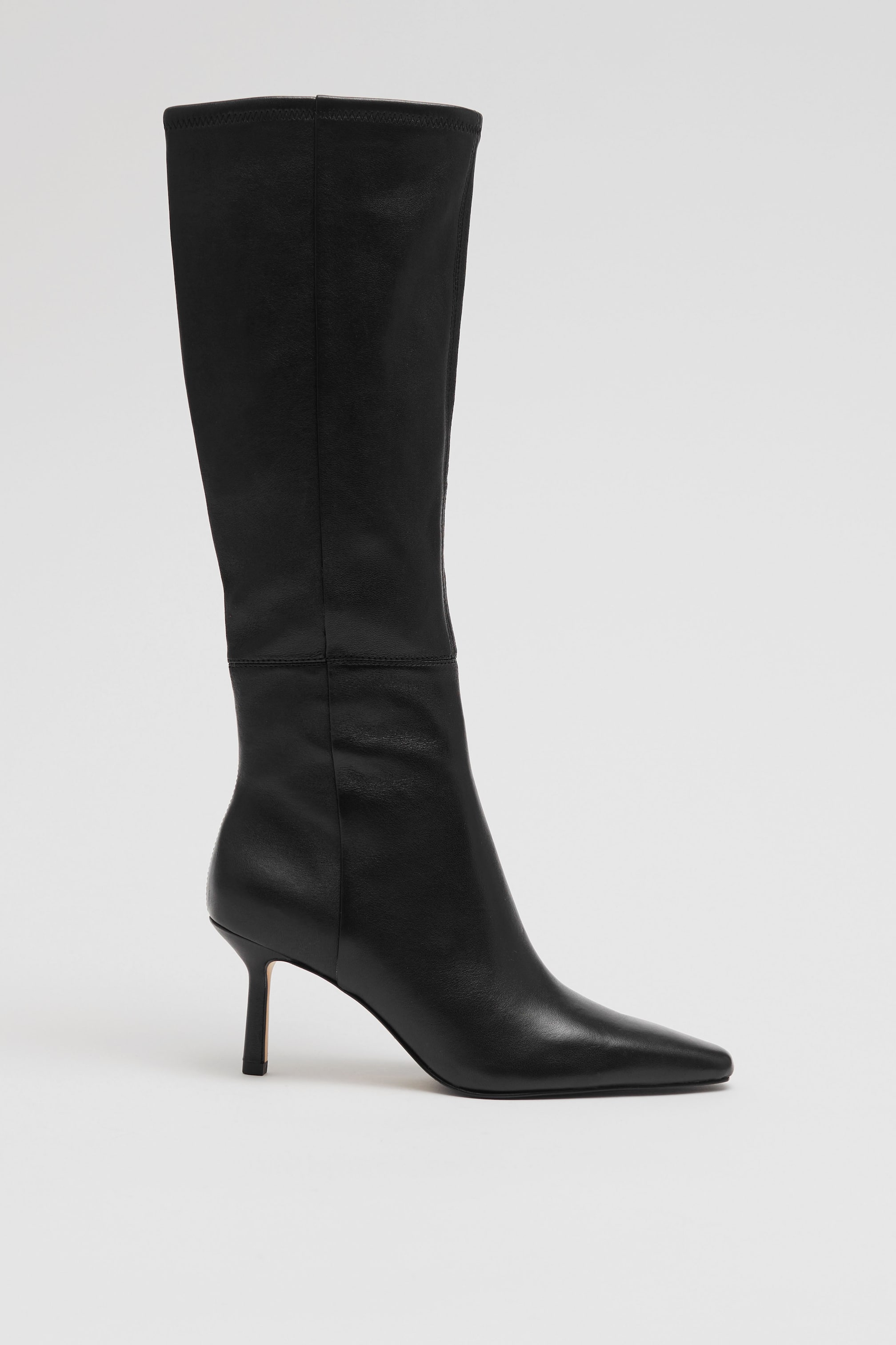 Grösseres Bild ansehen: Kniehohe Sockenstiefel aus Leder - Schwarz - DAMEN | H&M CH 1