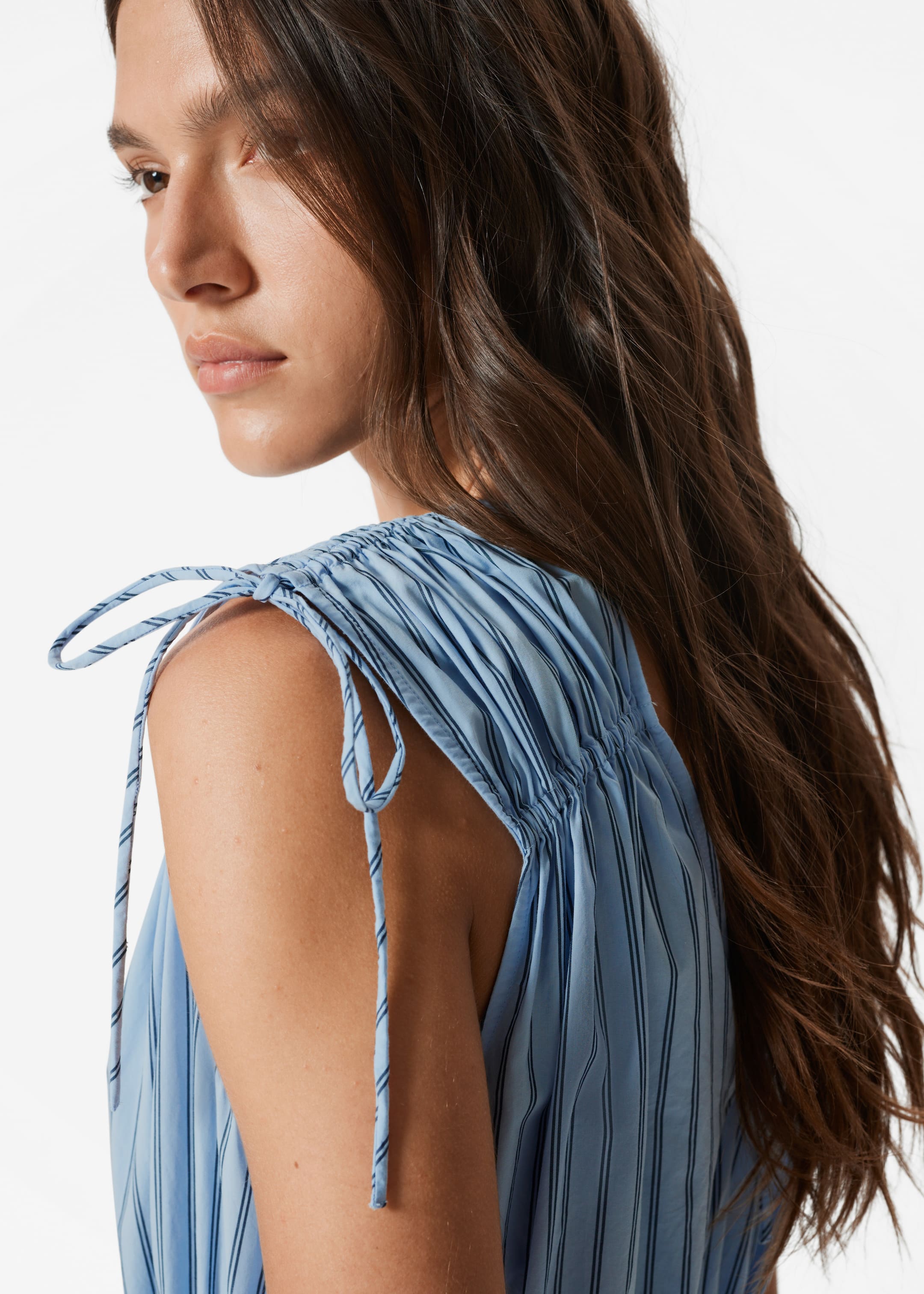 Visualizza immagine più grande: Abito midi con lacci - Righe blu - DONNA | H&M IT 2