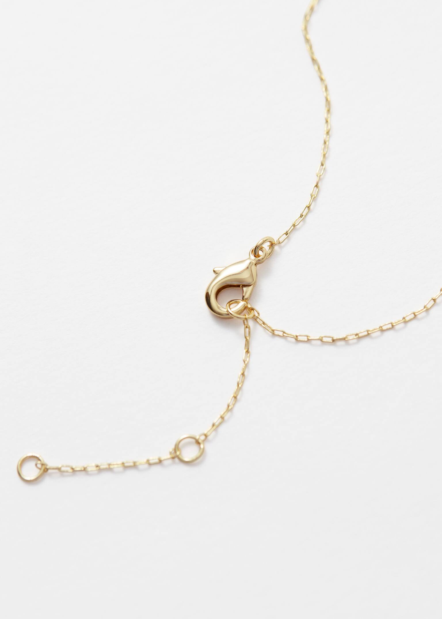 Ketting met kristalsteentjes - Goud/groen - 3