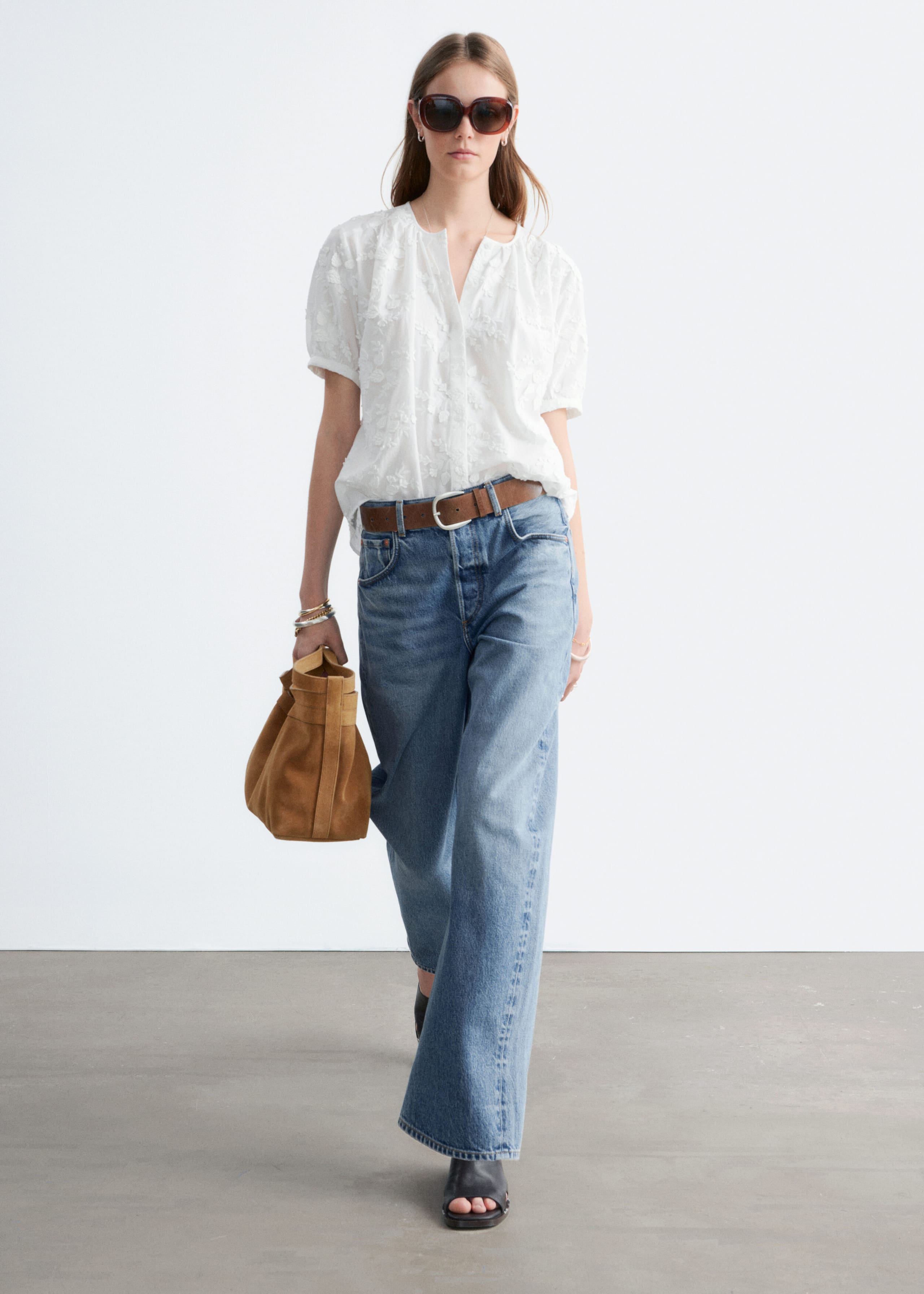 Image of Blouse oversize à manches ballon